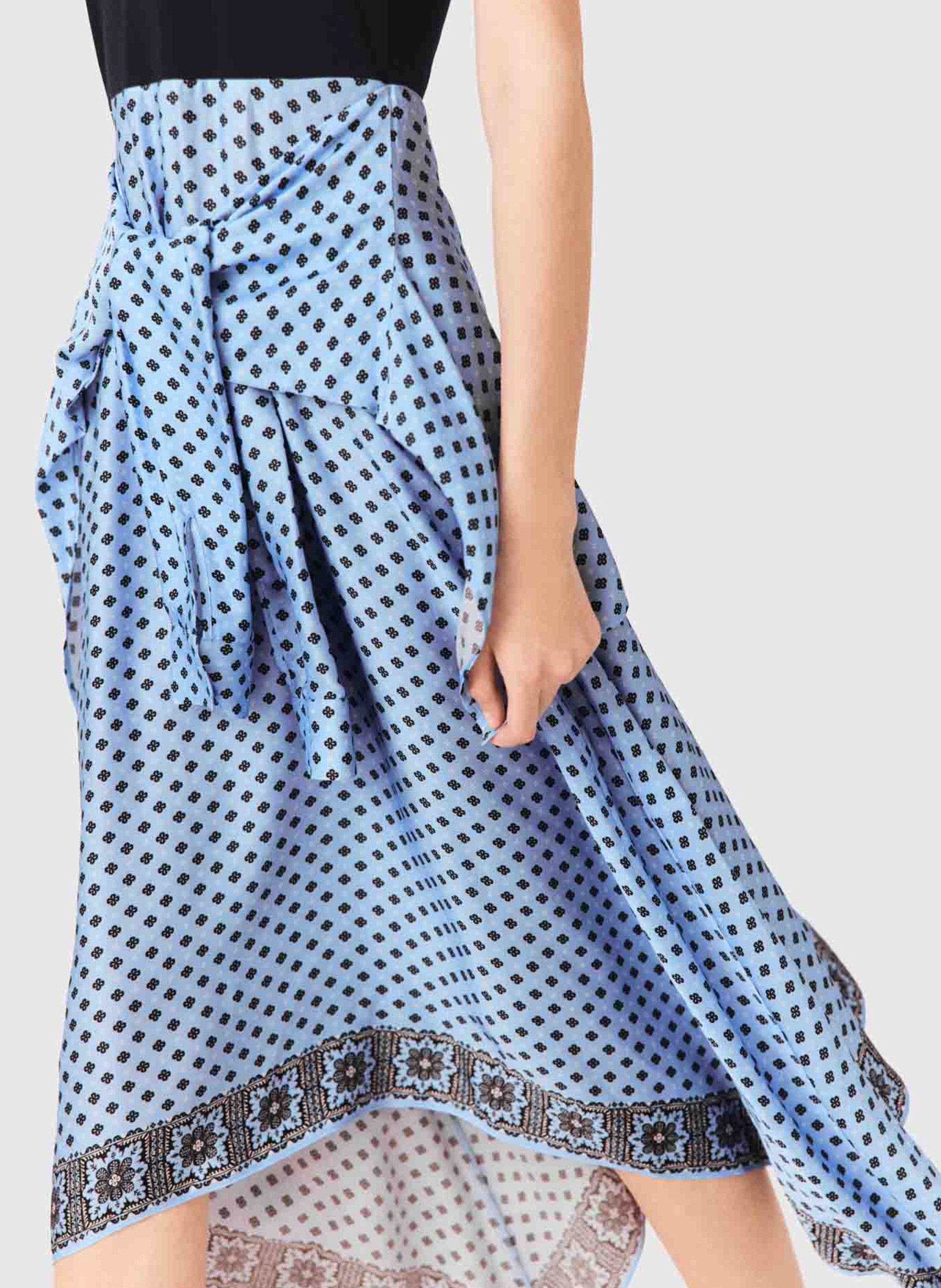 Robe longue asymétrique MAJE Bleu