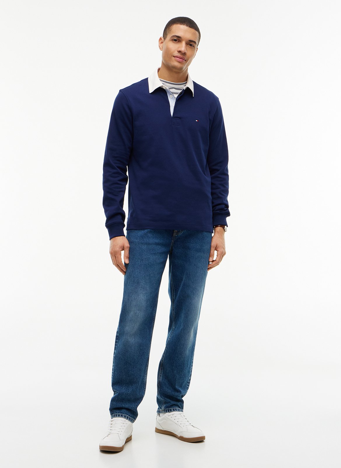 Polo recto de manga larga liso TOMMY HILFIGER Azul