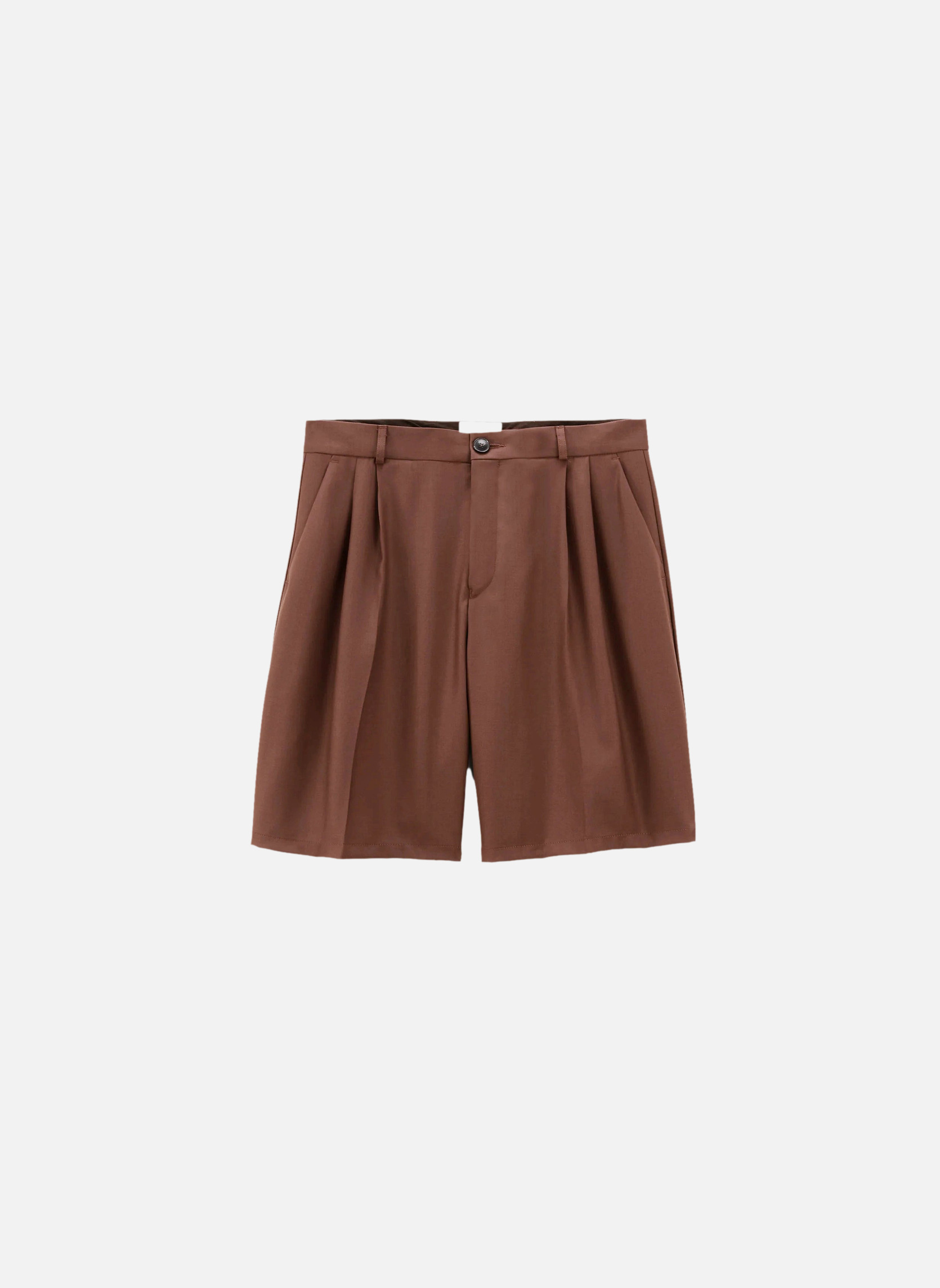 Pleated shorts in mocha Noyoco Brown