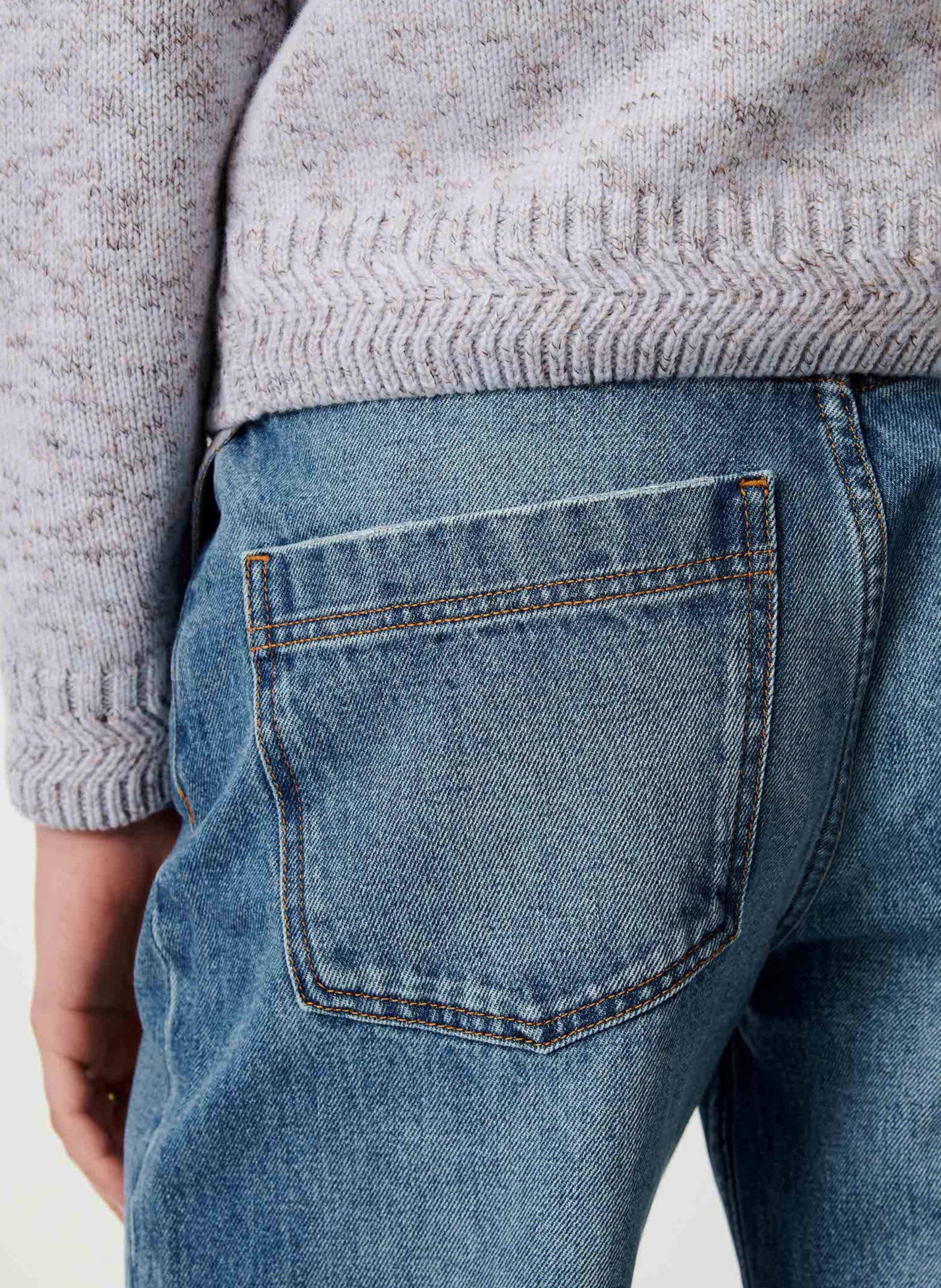 Straight-cut round-neck merino wool sweater SESSUN Blue