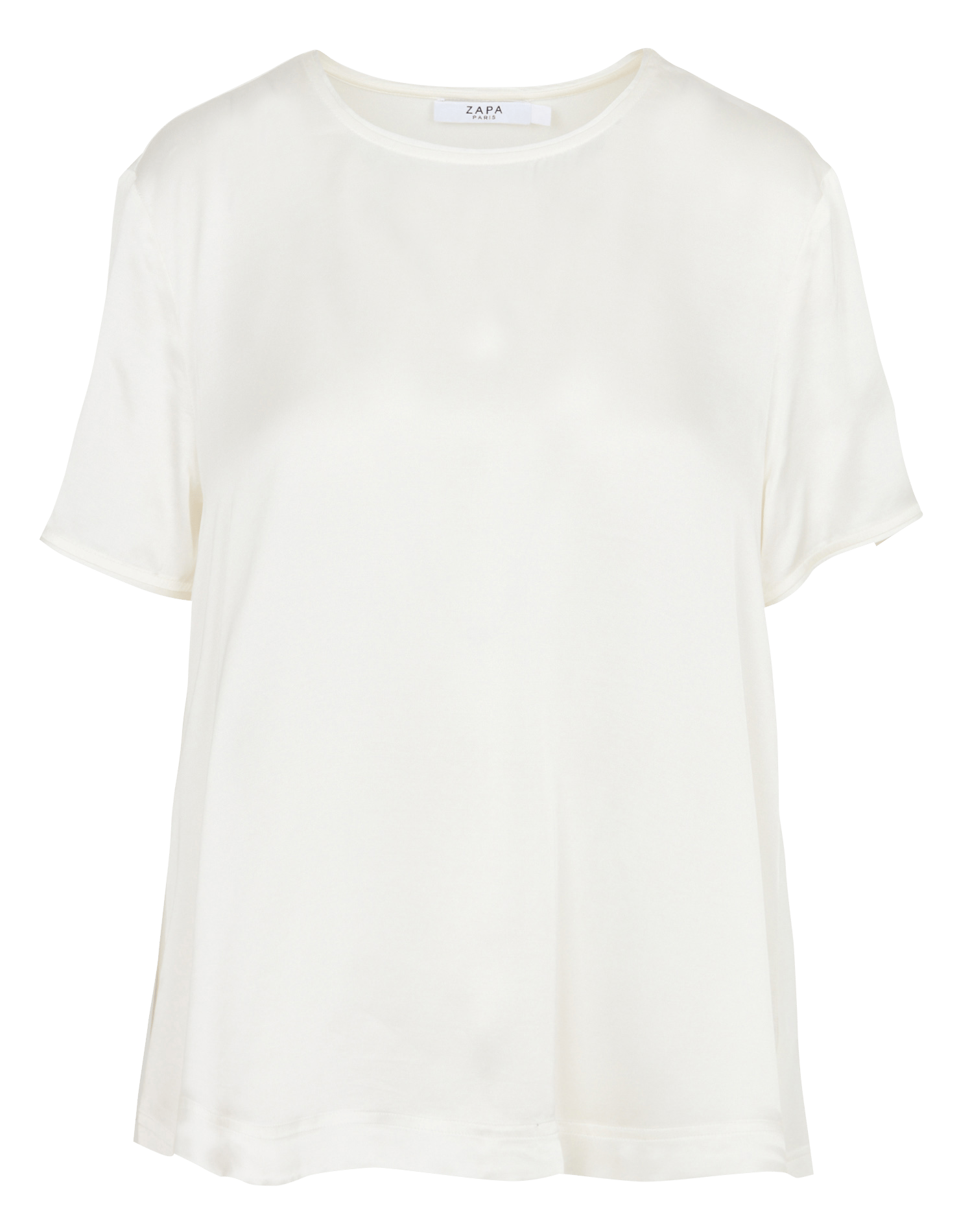 Oversized round neck satin top ZAPA Beige