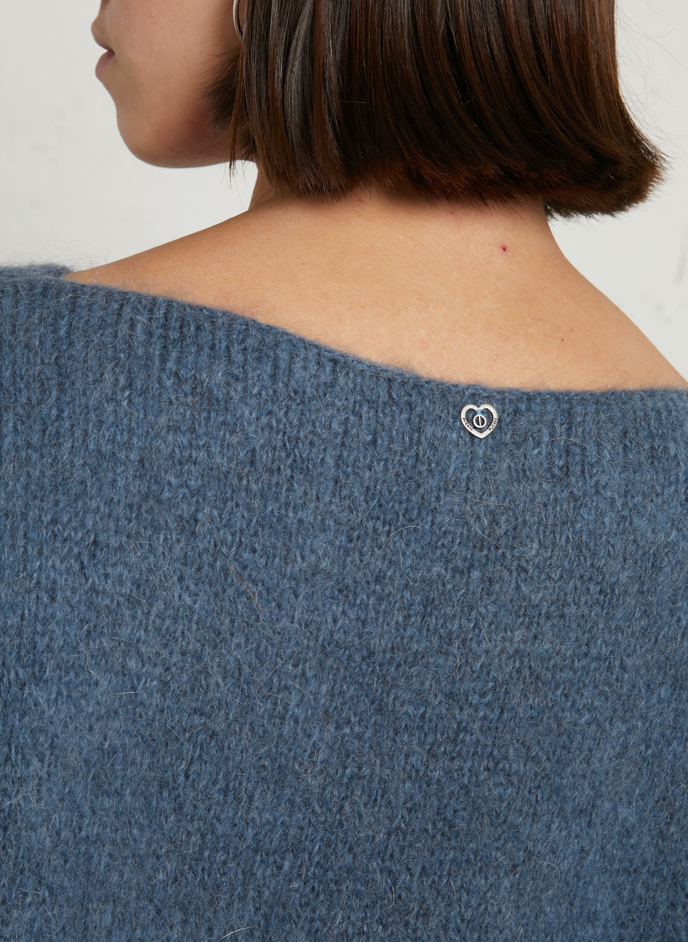 Trui met ronde hals | wolblend PLEASE Blauw