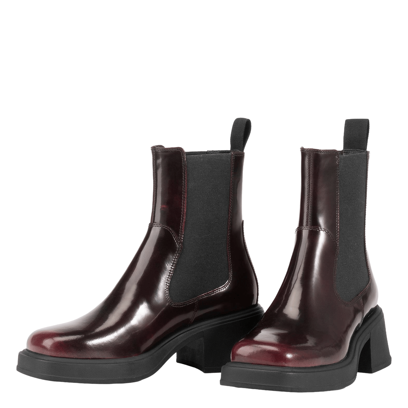 Square-toe patent leather boots VAGABOND Red