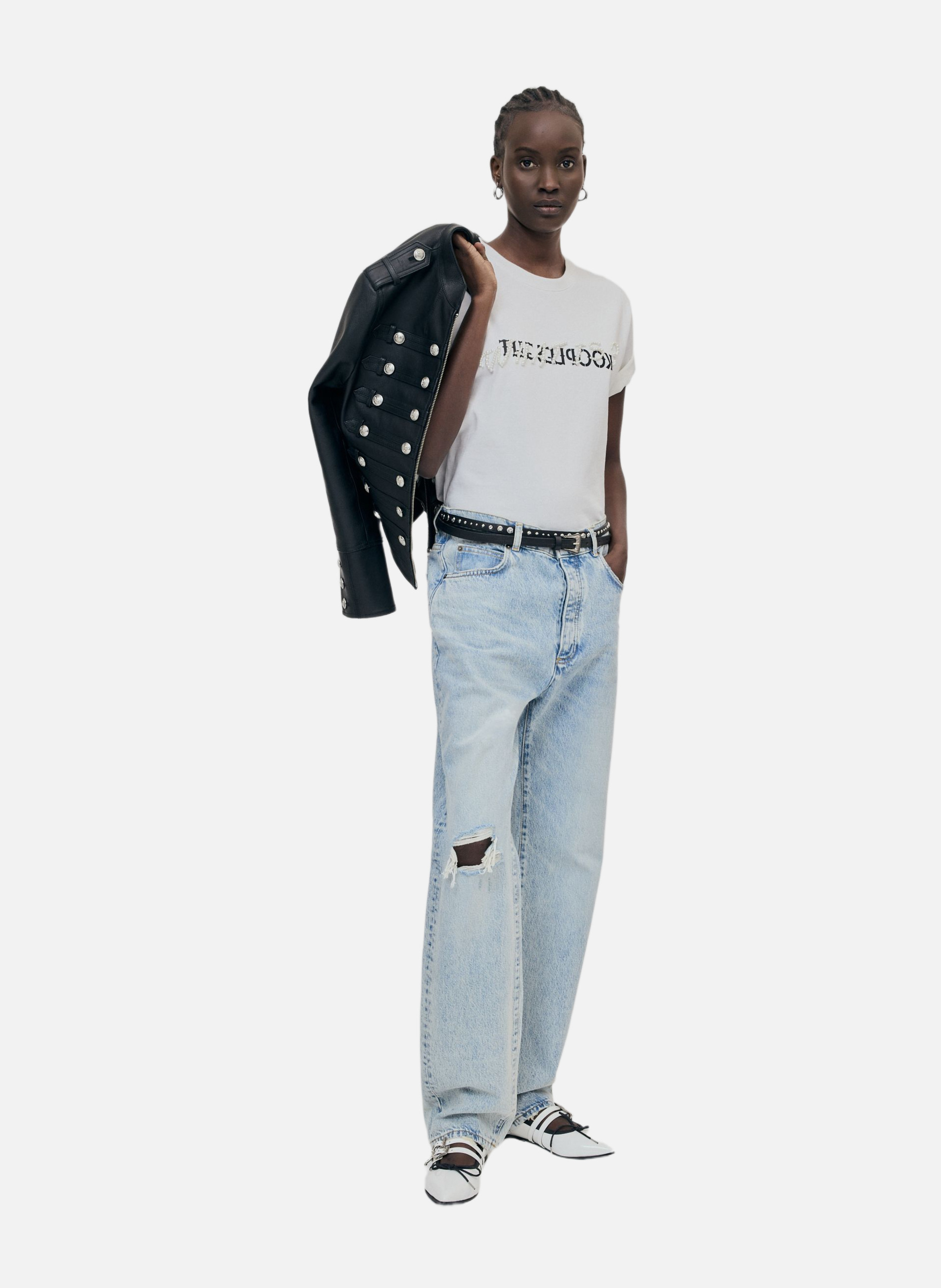 T-shirt with pearls THE KOOPLES White