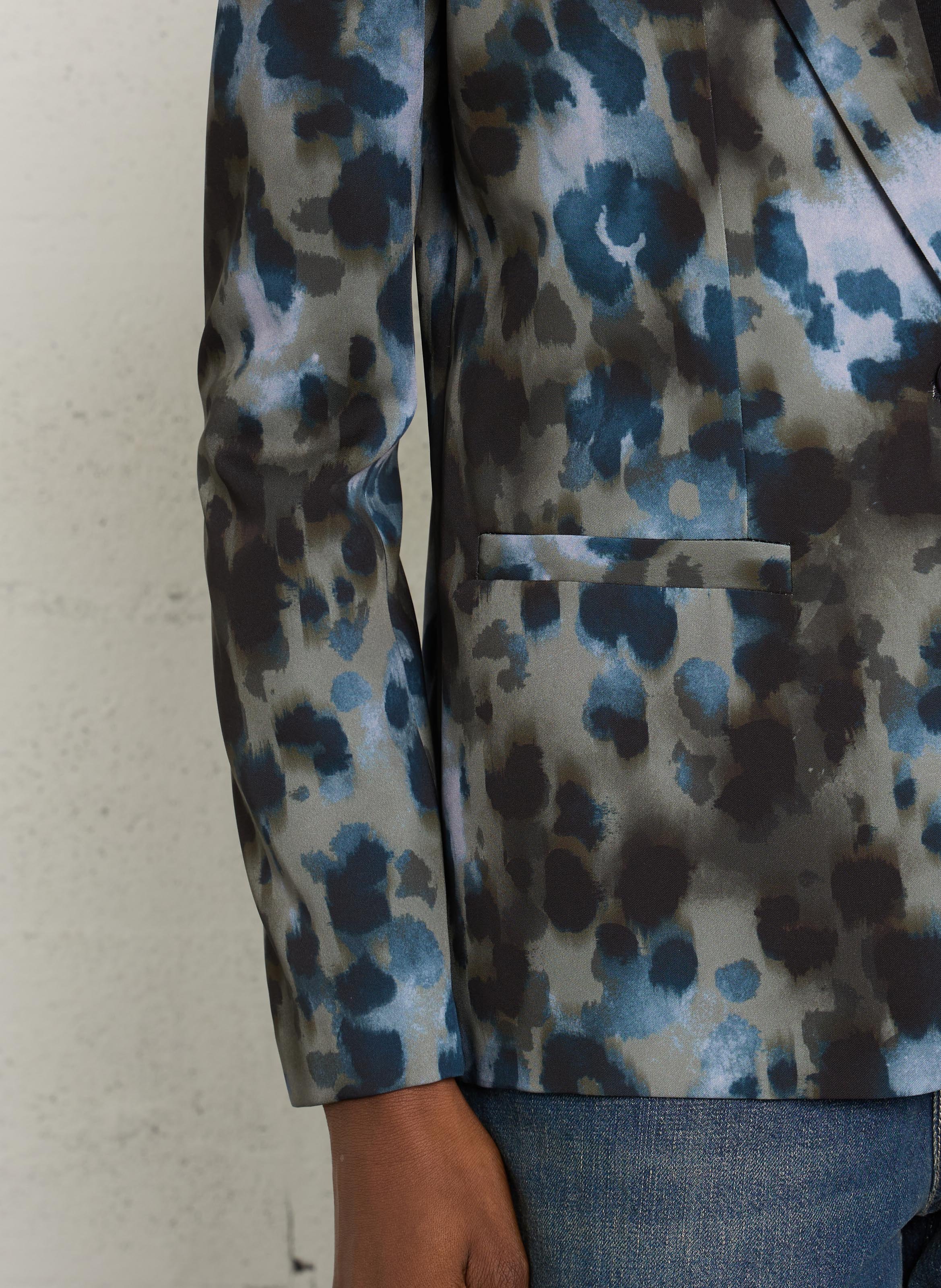Bedruckter Fließblazer PLEASE Blau