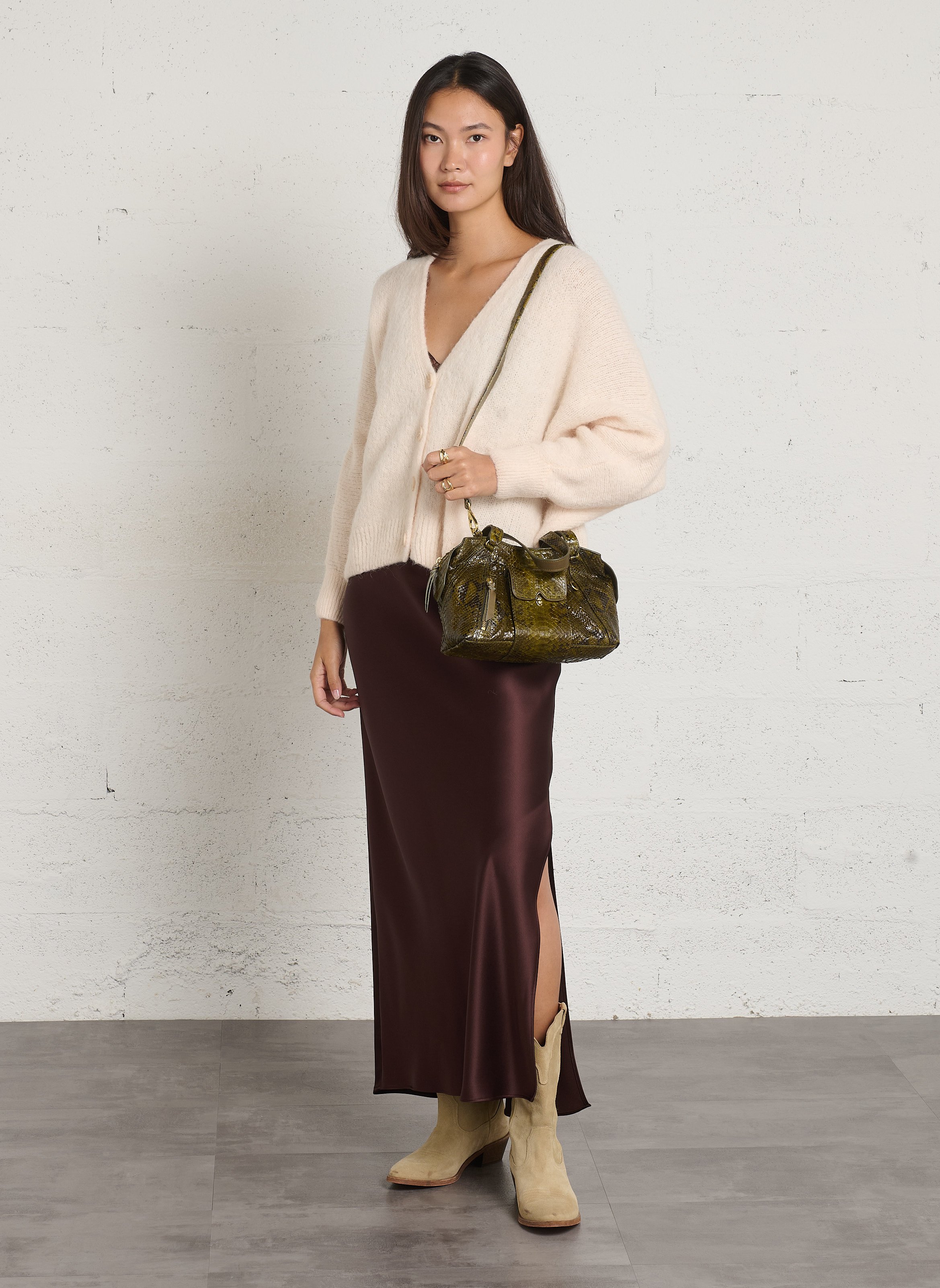 Leather shoulder bag CLARIS VIROT Multicolored