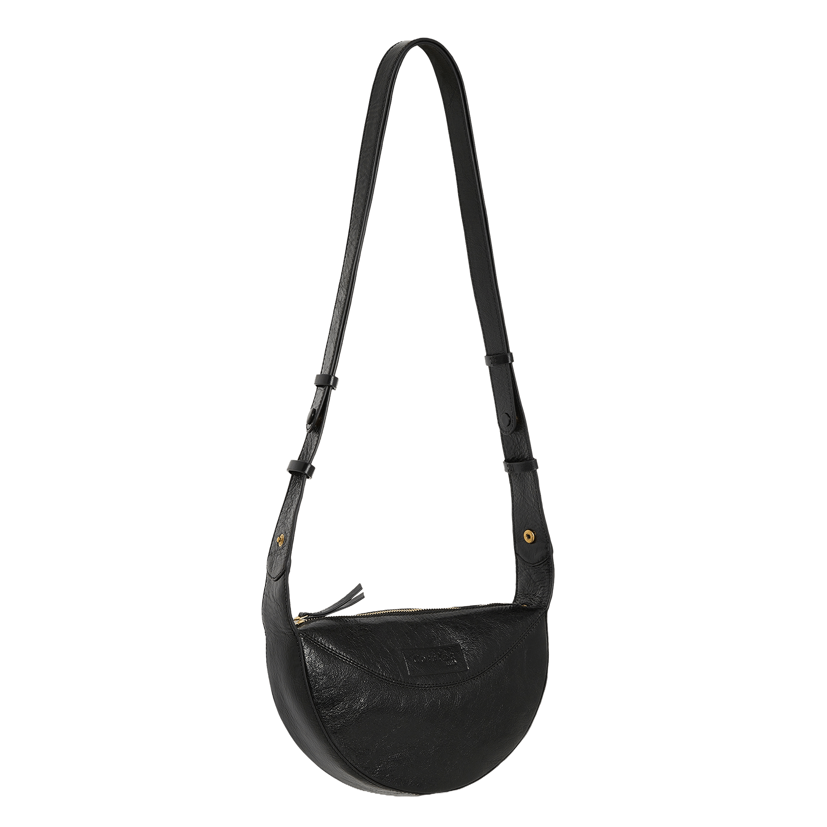 Halbmond-Schultertasche aus Leder COTELAC ACOTE Schwarz
