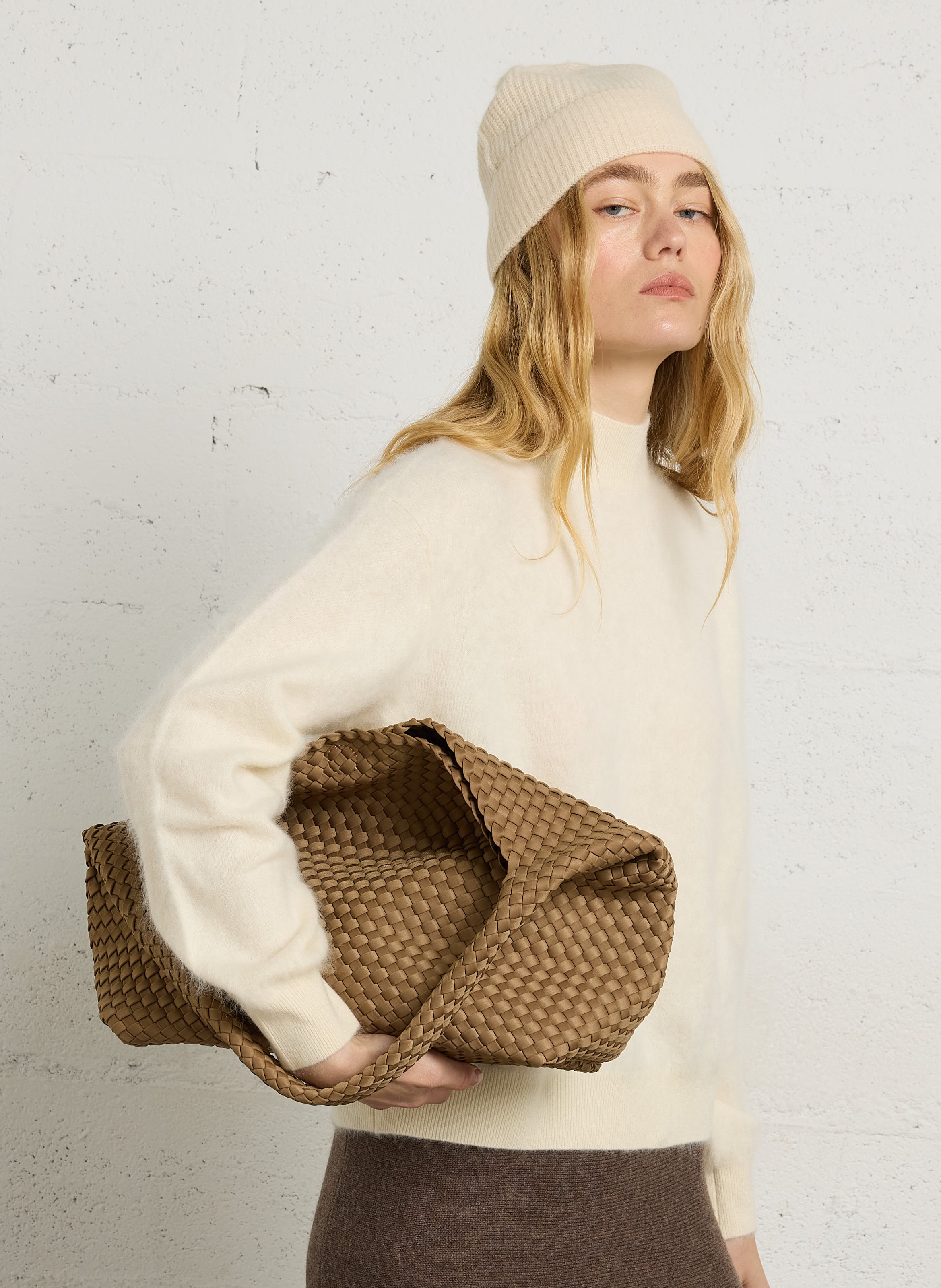 Gevlochten handtas MARREA Beige