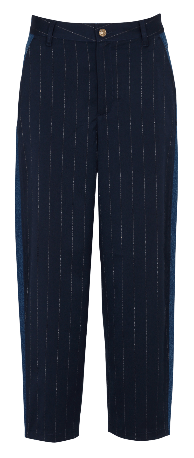 Gerade geschnittene 7/8-Hose aus Materialmix LIU JO Blau