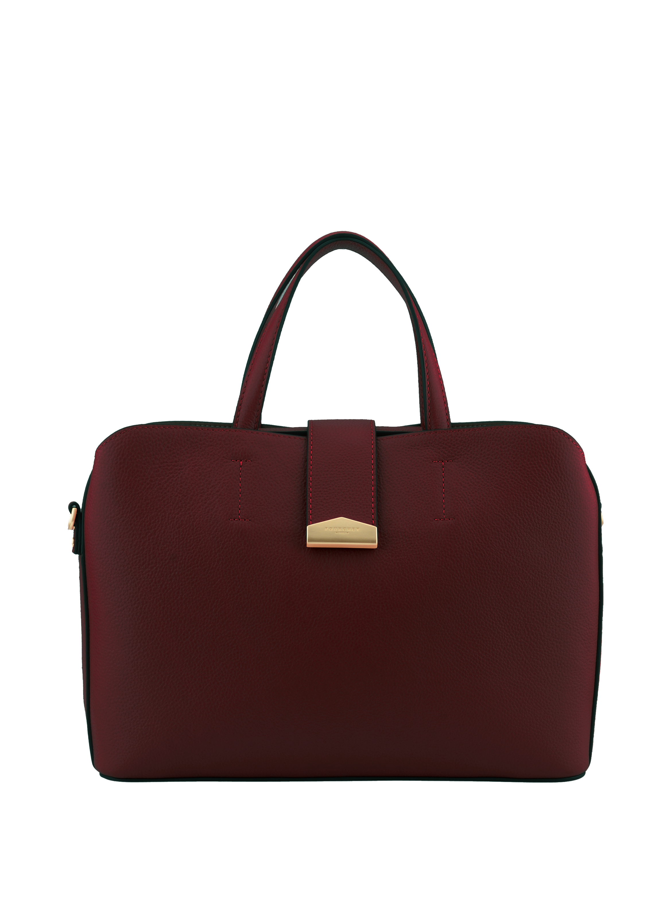 Calfskin leather handbag POURCHET Red