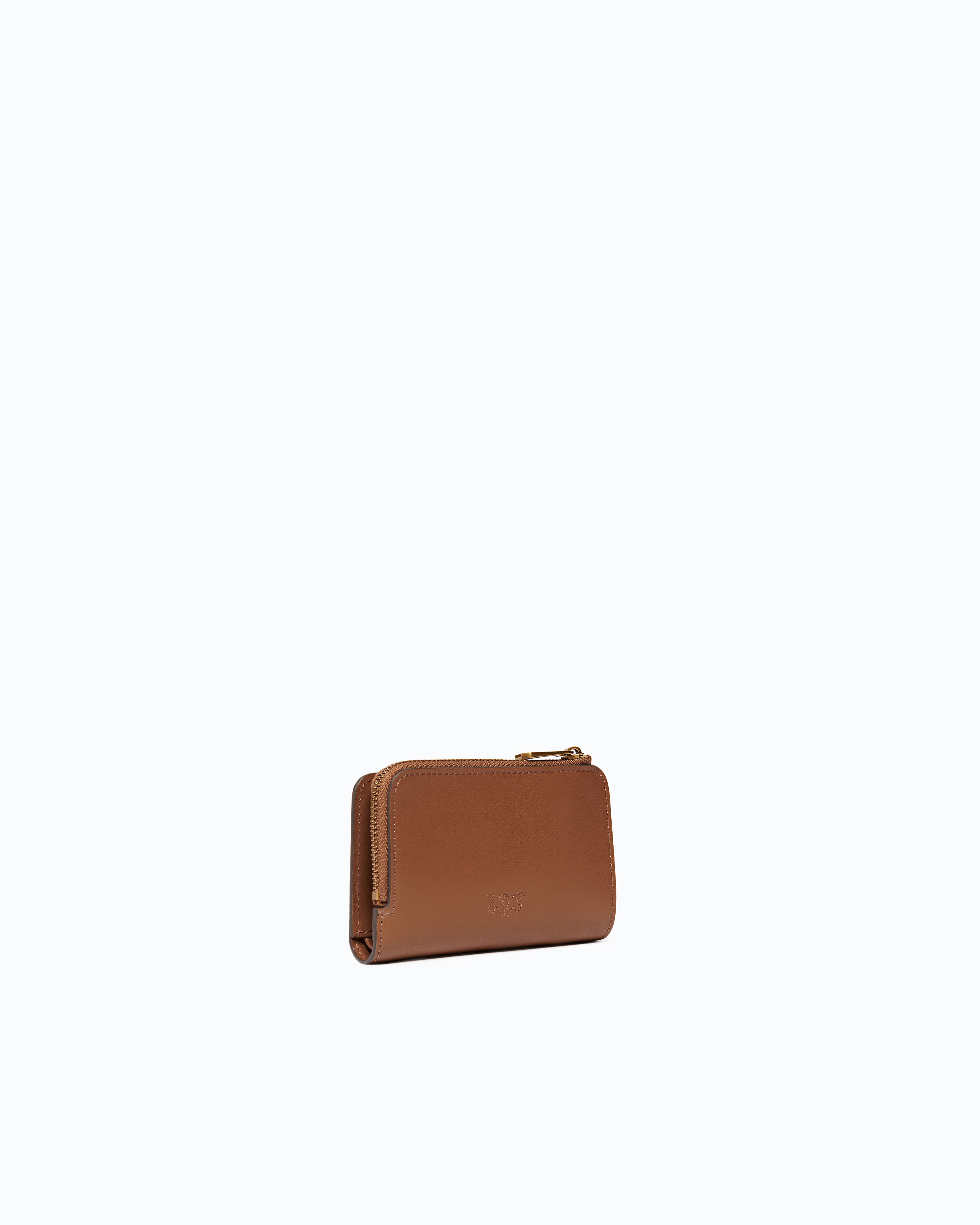 Mini leather wallet with Love Birds PINKO Orange