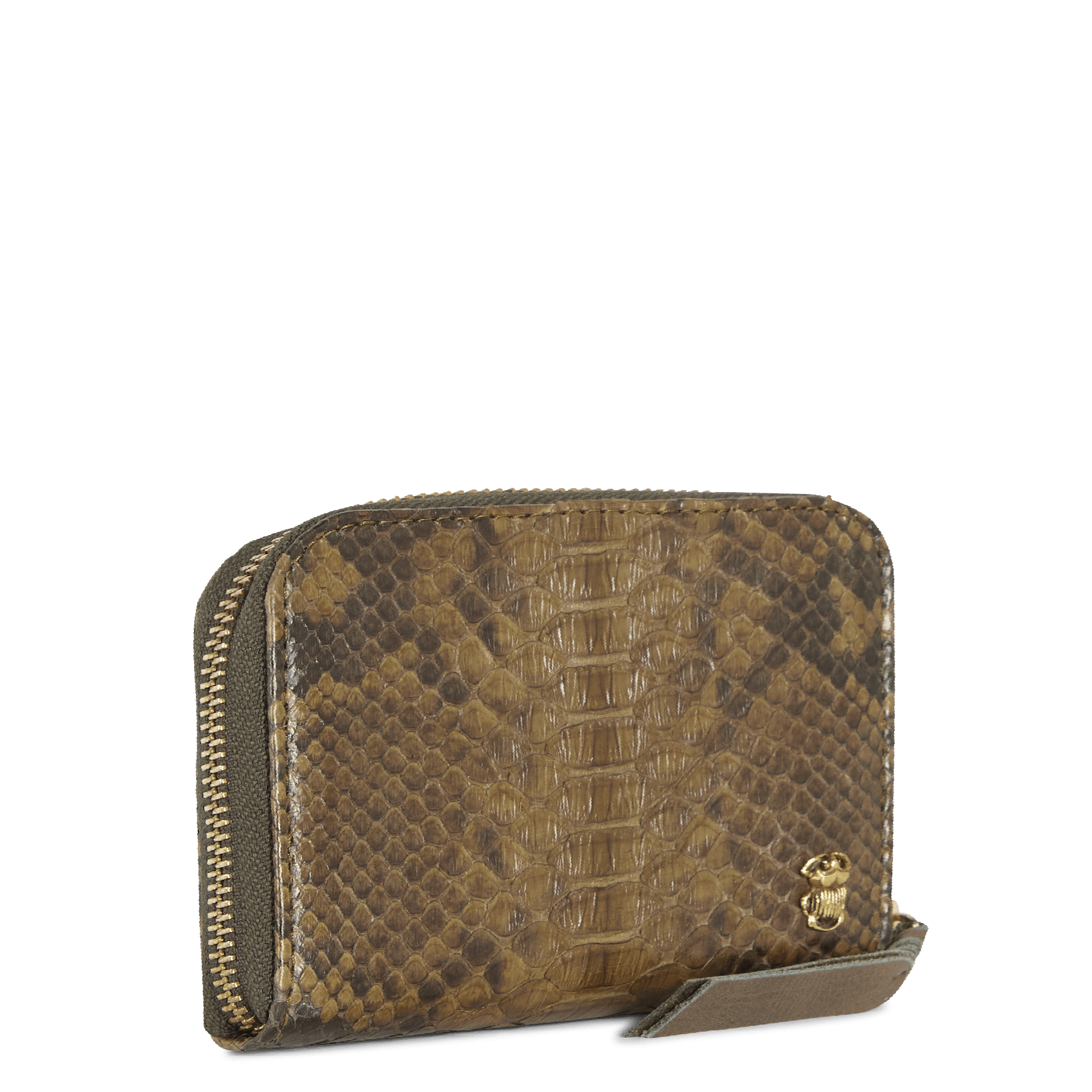 Snakeskin wallet CLARIS VIROT Khaki
