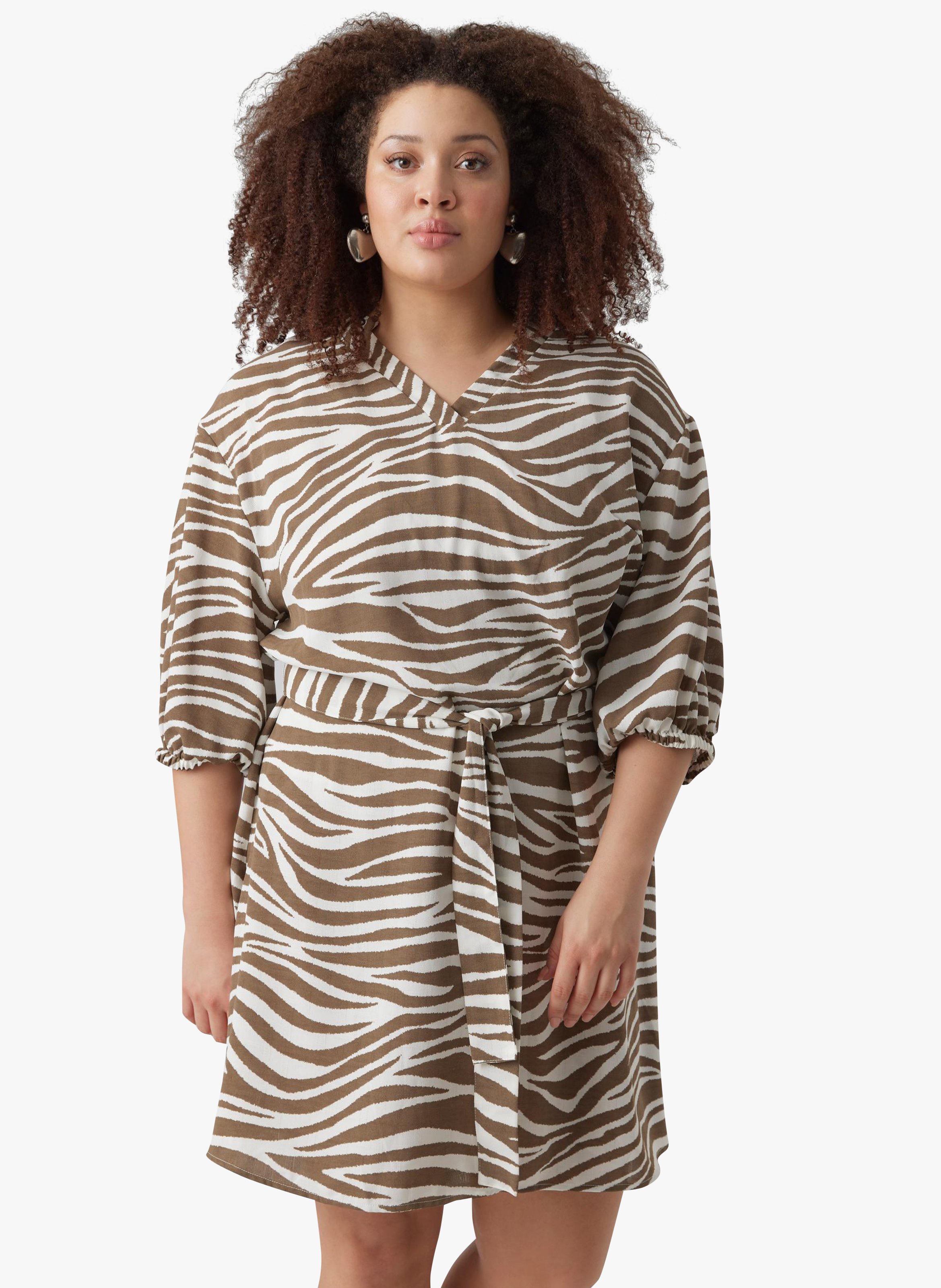 Robe courte à imprimé zébré VERO MODA CURVE Multicolore