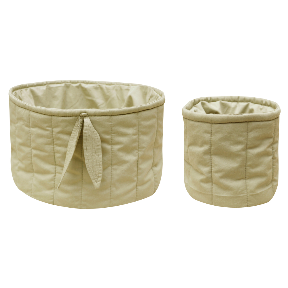 Vert Set of two quilted baskets