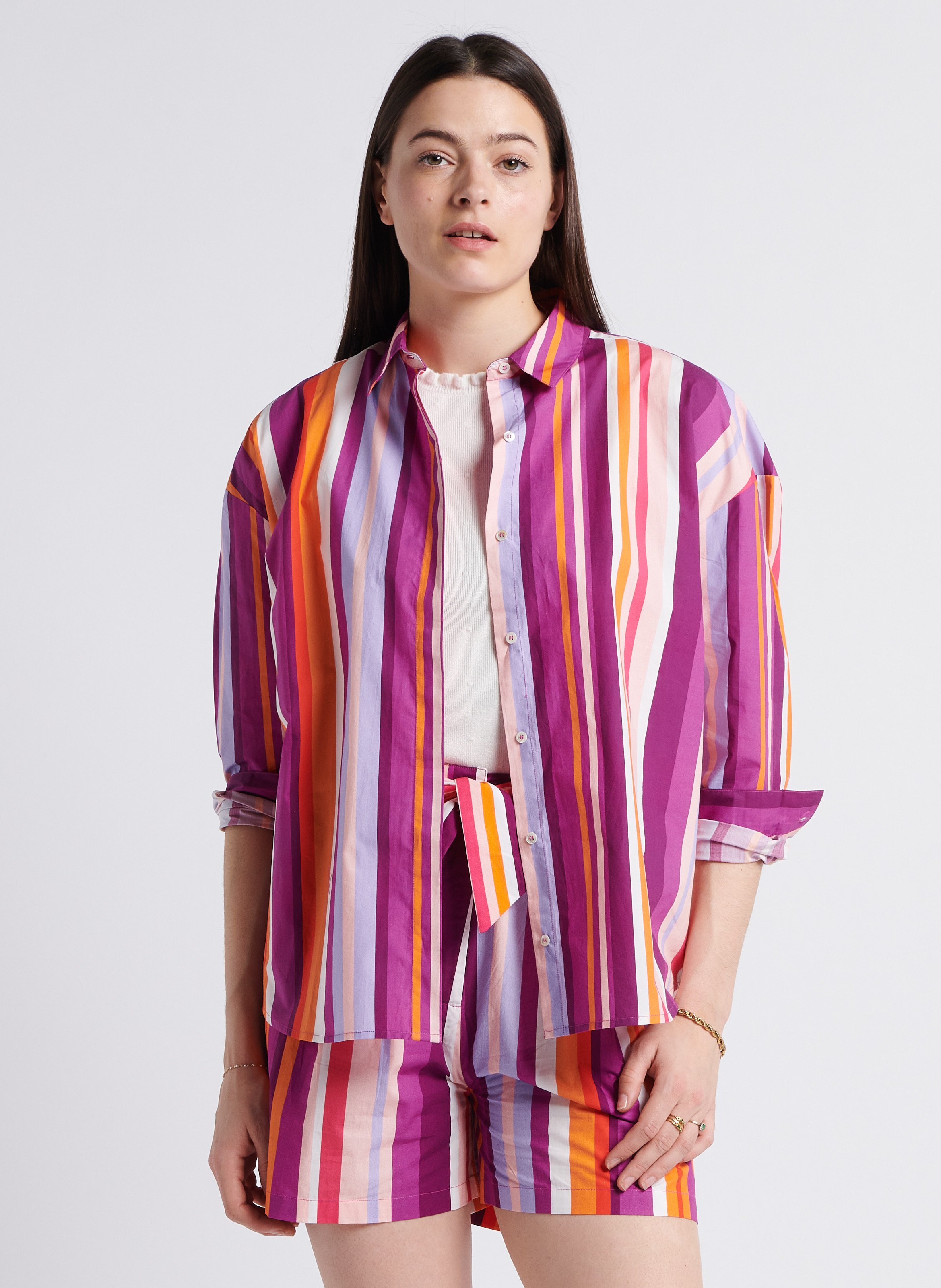 Chemise ample rayée en coton LA PETITE ETOILE Multicolore