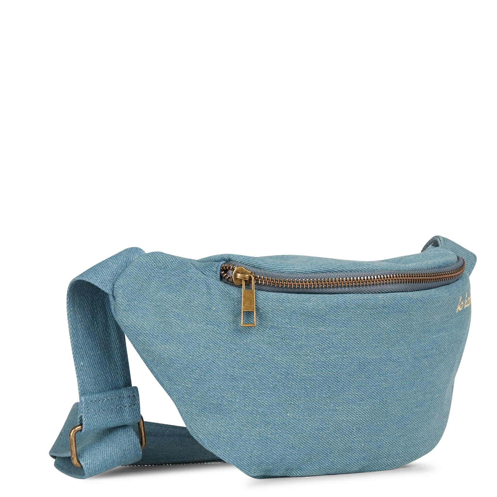 Cotton waist bag PIECES Blue