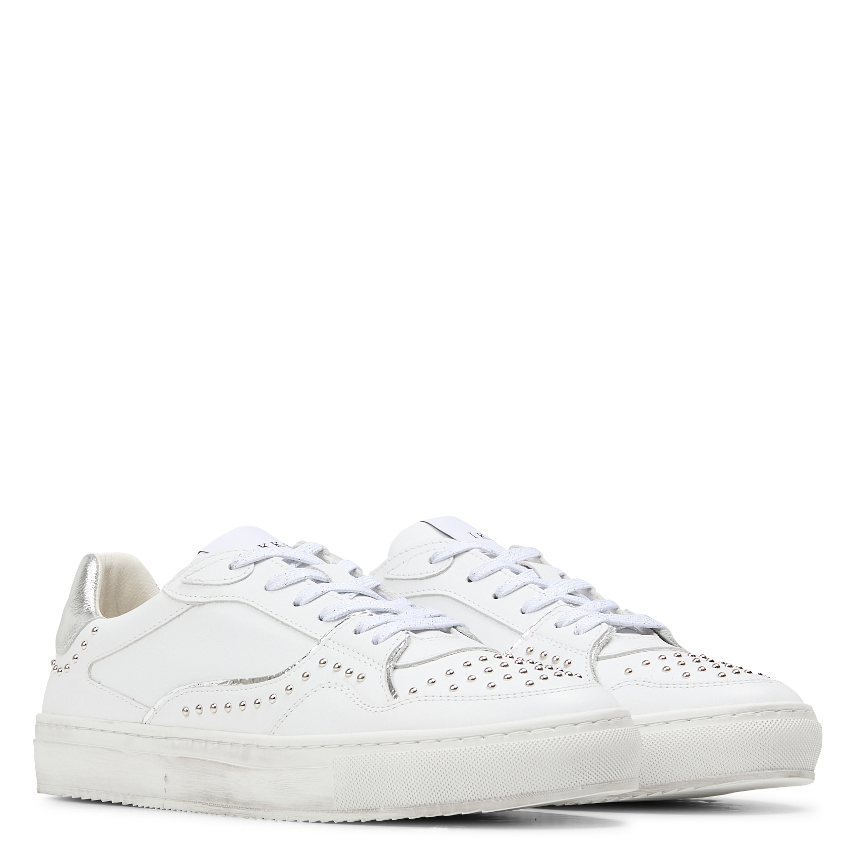 Baskets basses en cuir IKKS Blanc
