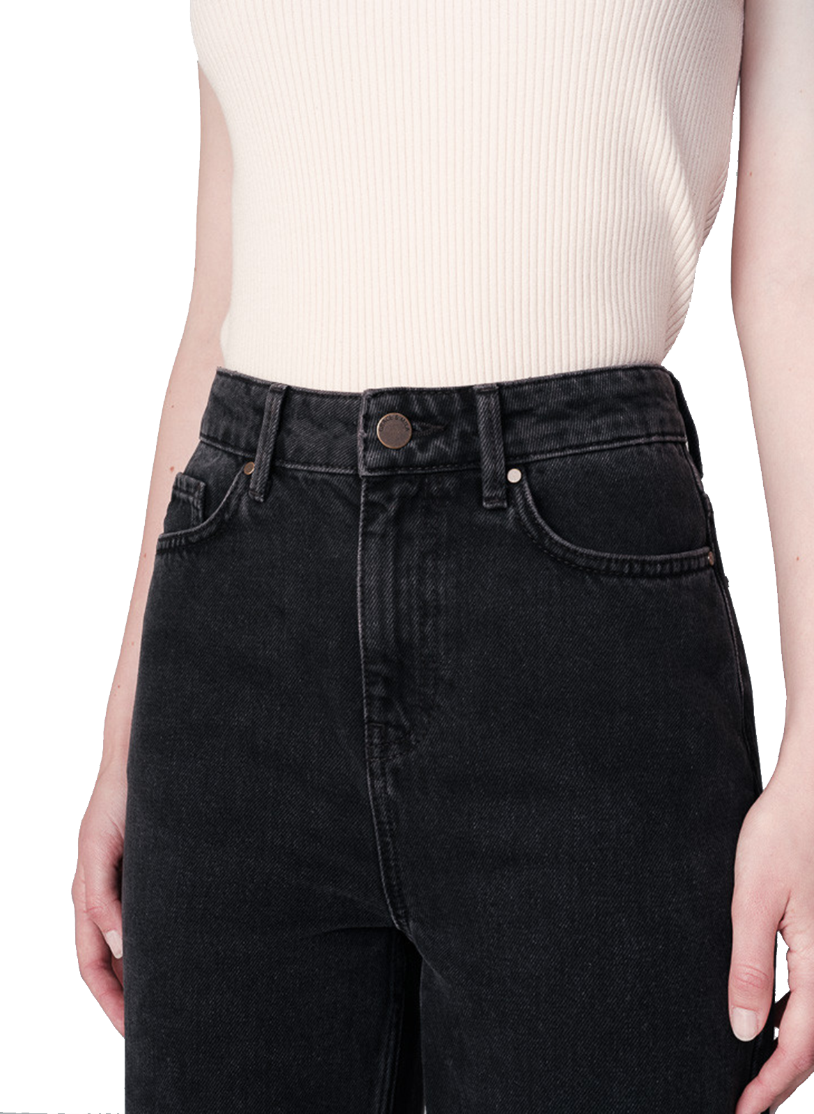 - Straight leg- High waist- Zip fastening- Belt loops- 5 pockets- Stretch cotton GRACE ET MILA Black