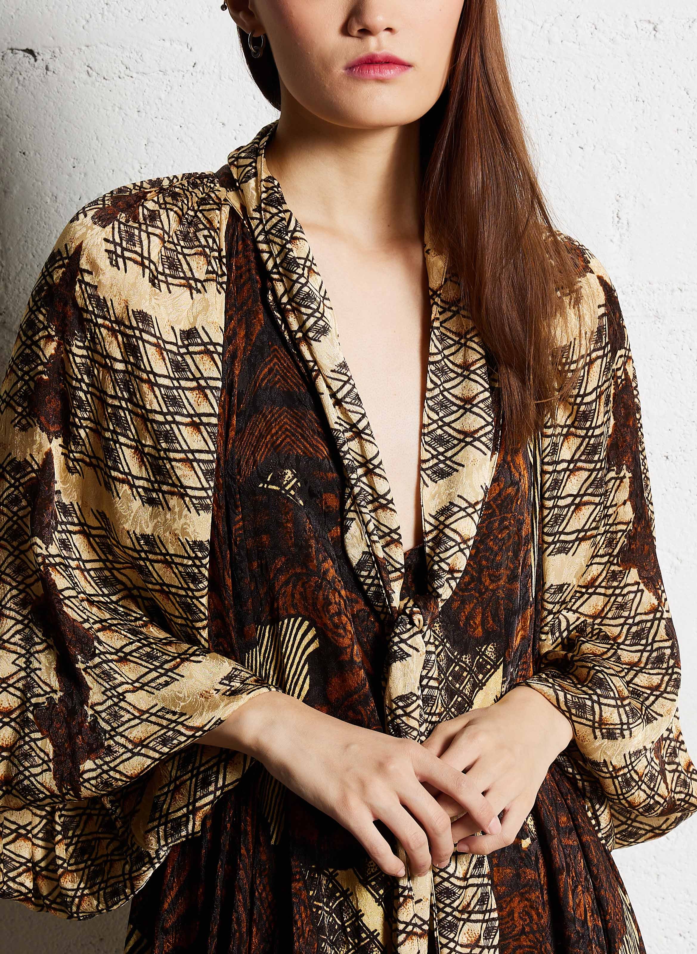 Robe midi col lavallière imprimée MES DEMOISELLES Multicolore