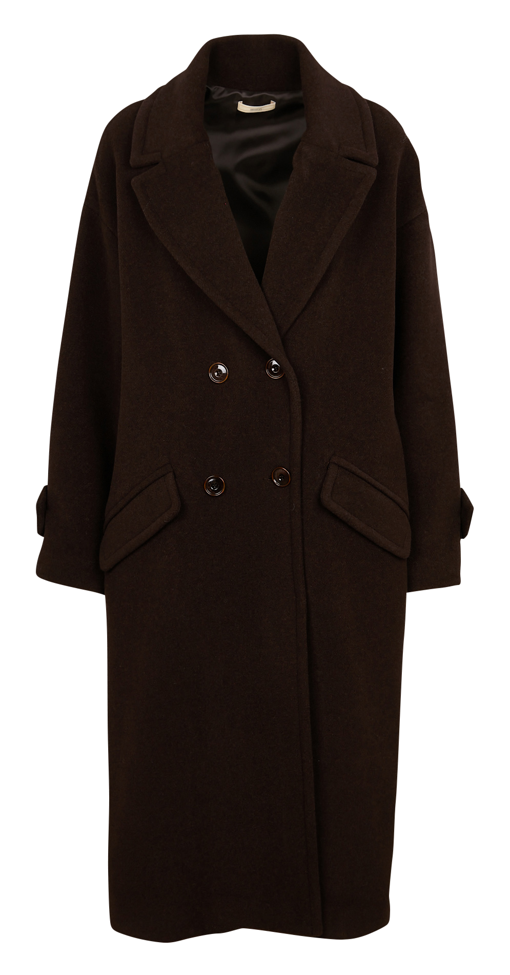 Oversized wool-blend coat with tailored collar SESSUN Brown