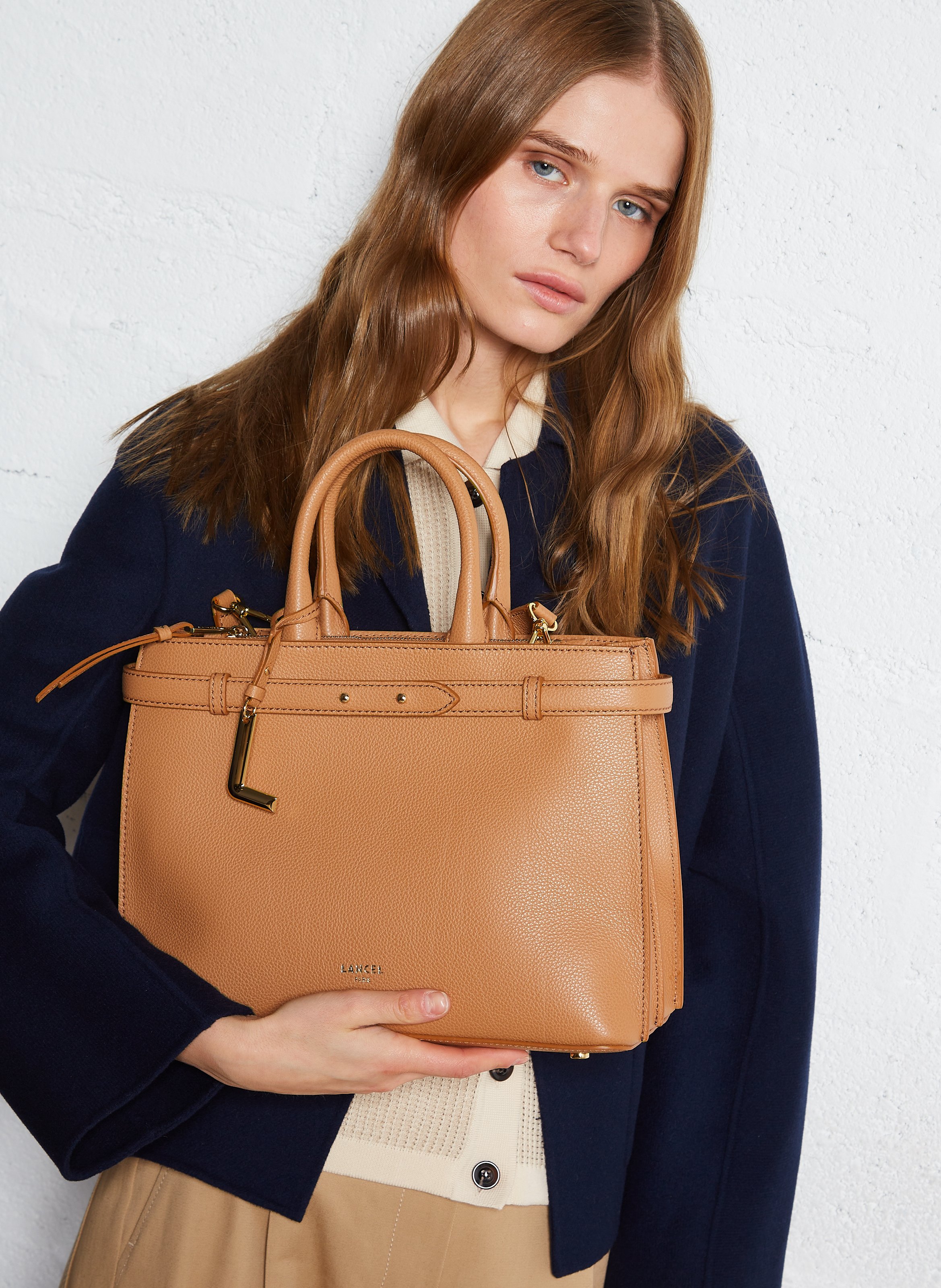 Sac bandoulière en cuir LANCEL Beige