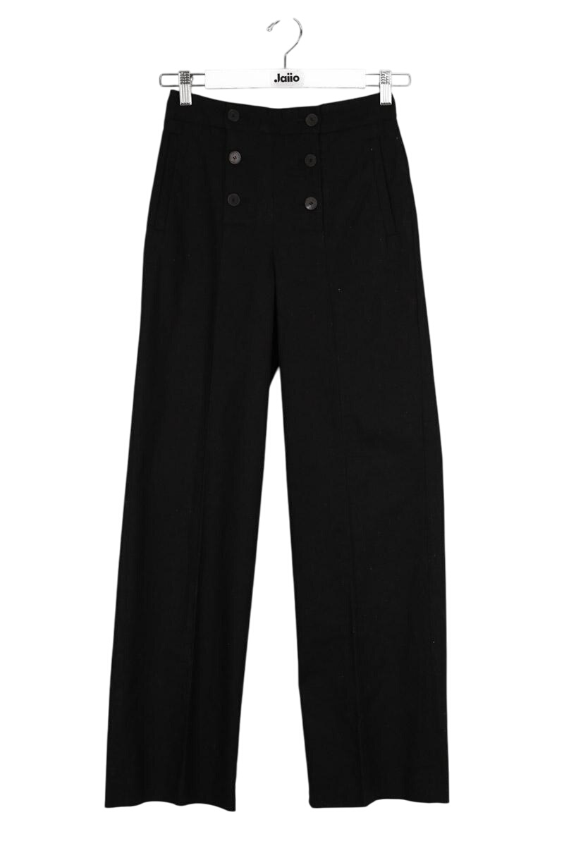 Straight linen trousers SEZANE - Seconde main Black