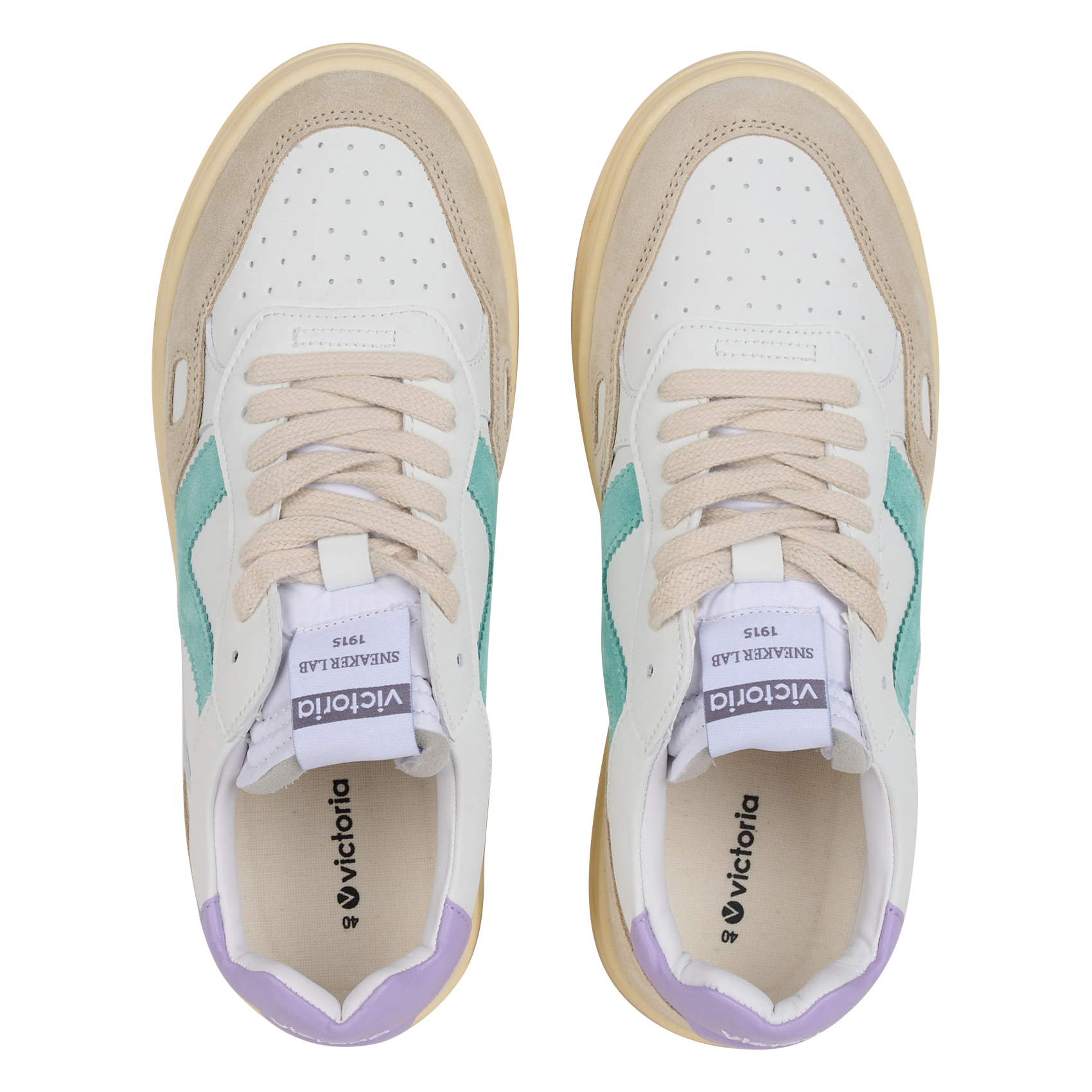 Baskets à plateforme en cuir velours VICTORIA Violet
