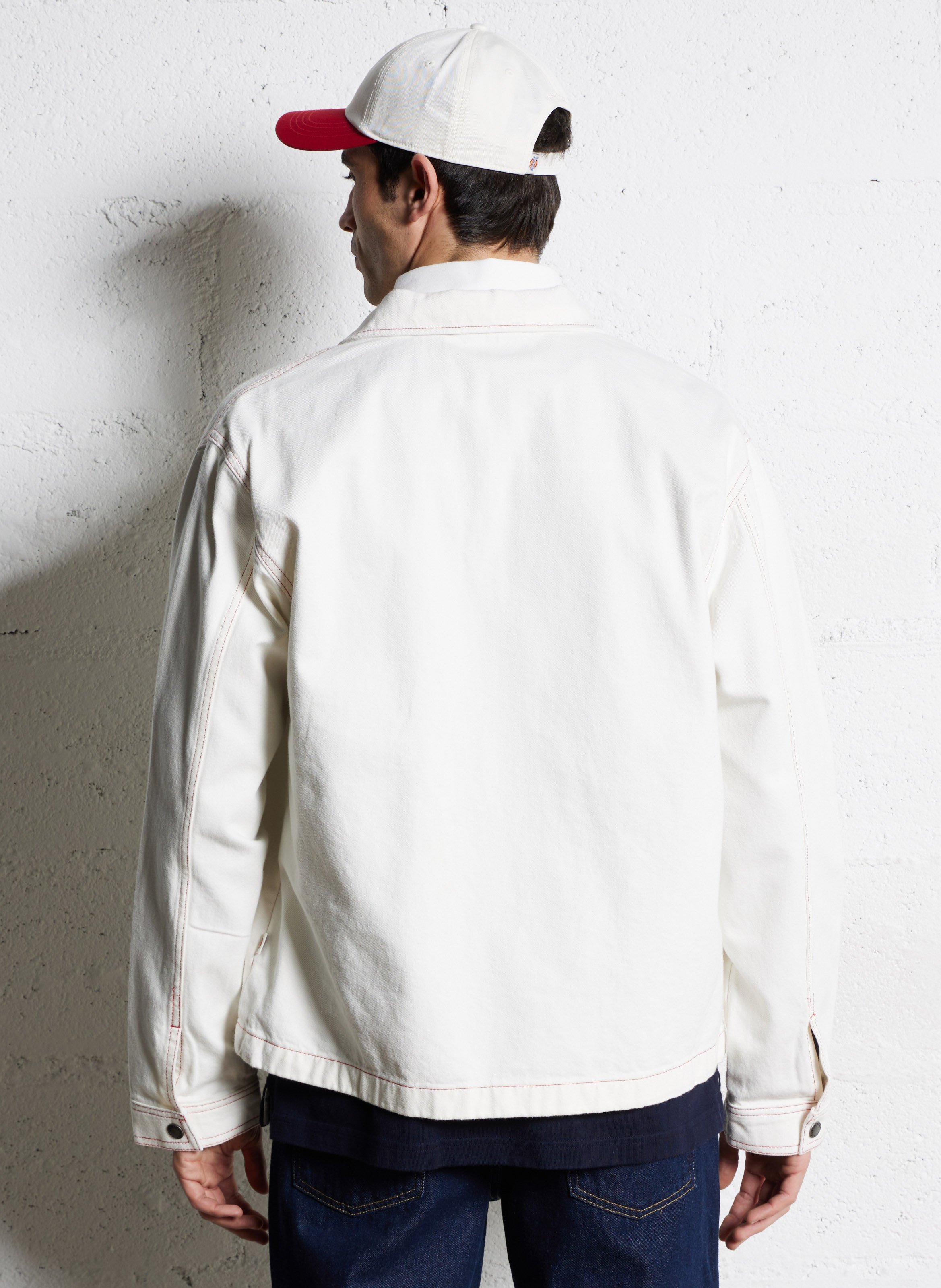 Denim jacket with contrast stitching DICKIES White