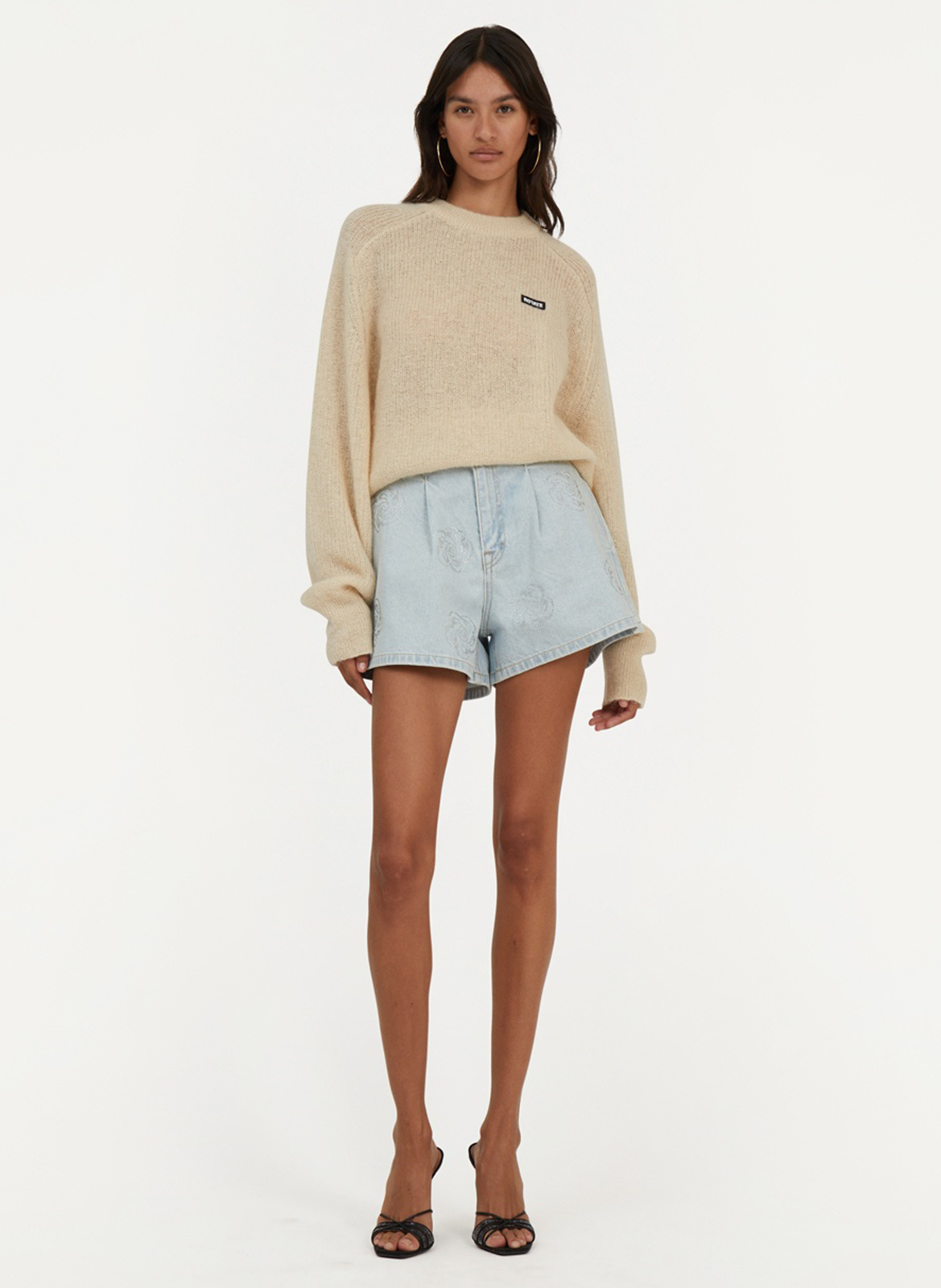 Oversized sweater in mixed recycled fibers ROTATE Beige
