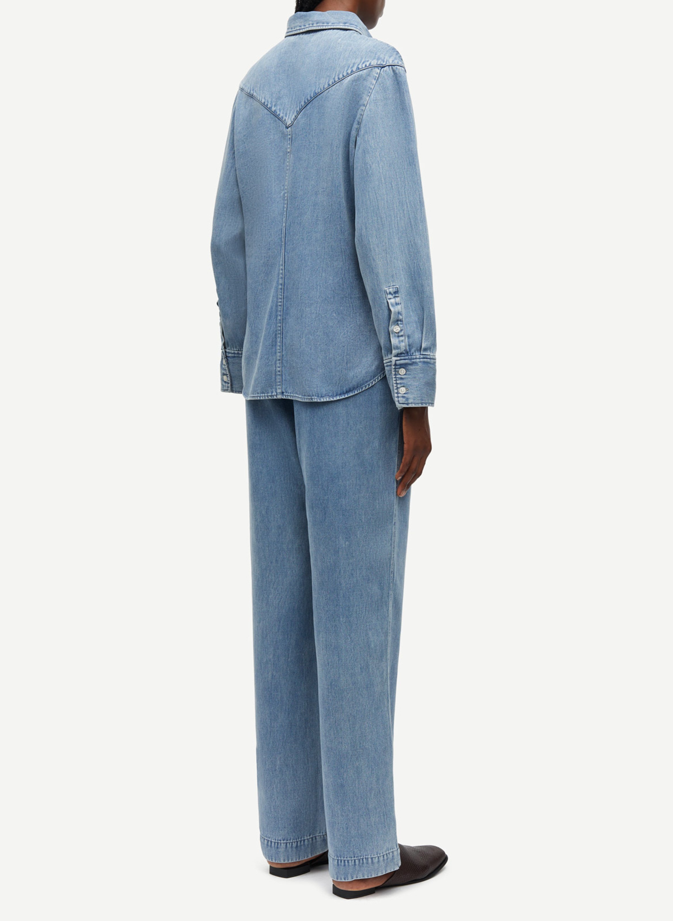 Chemise col classique en denim SAMSOE SAMSOE Bleu