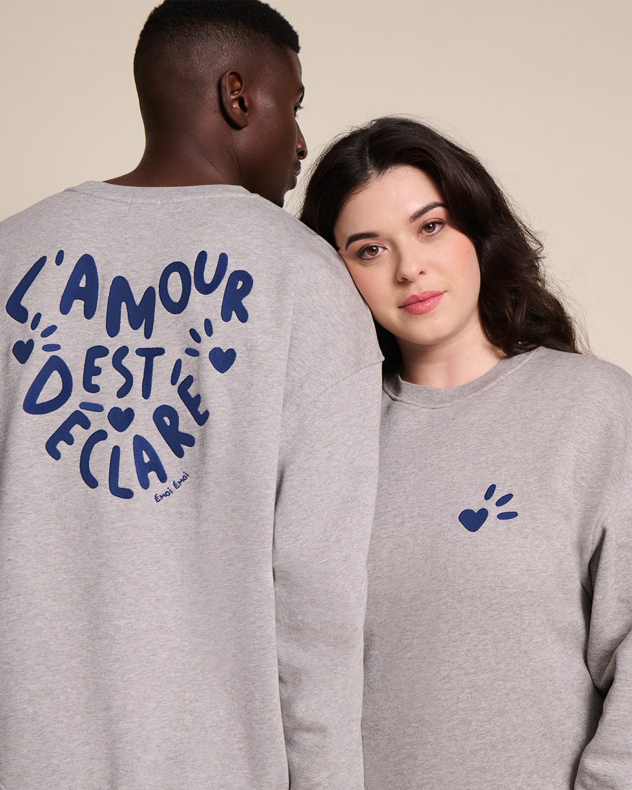The "Love Declared" sweatshirt in organic cotton EMOI EMOI Grey