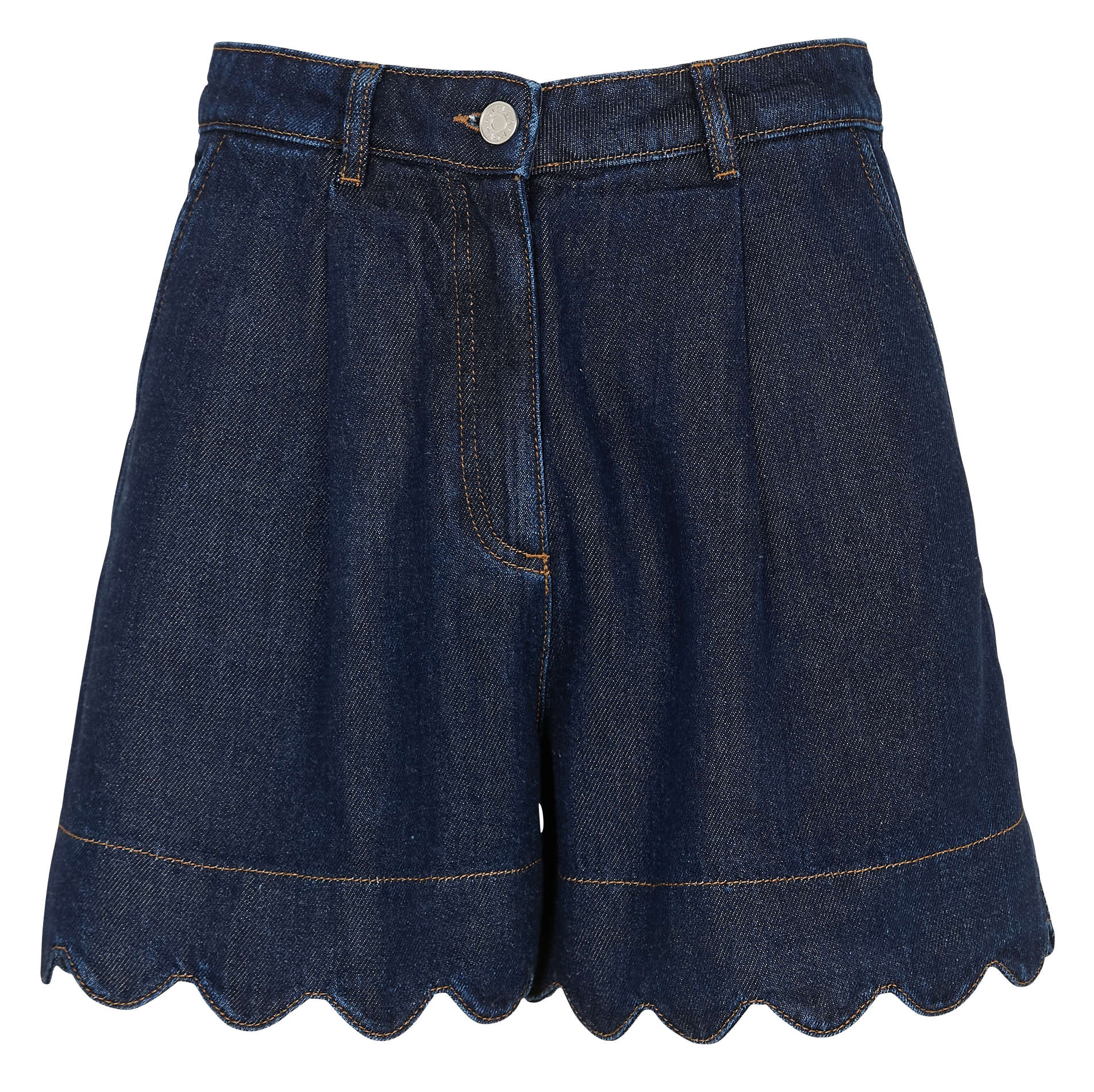 Kurze halbhohe Jeansshorts in Raw-Denim STELLA NOVA Blau