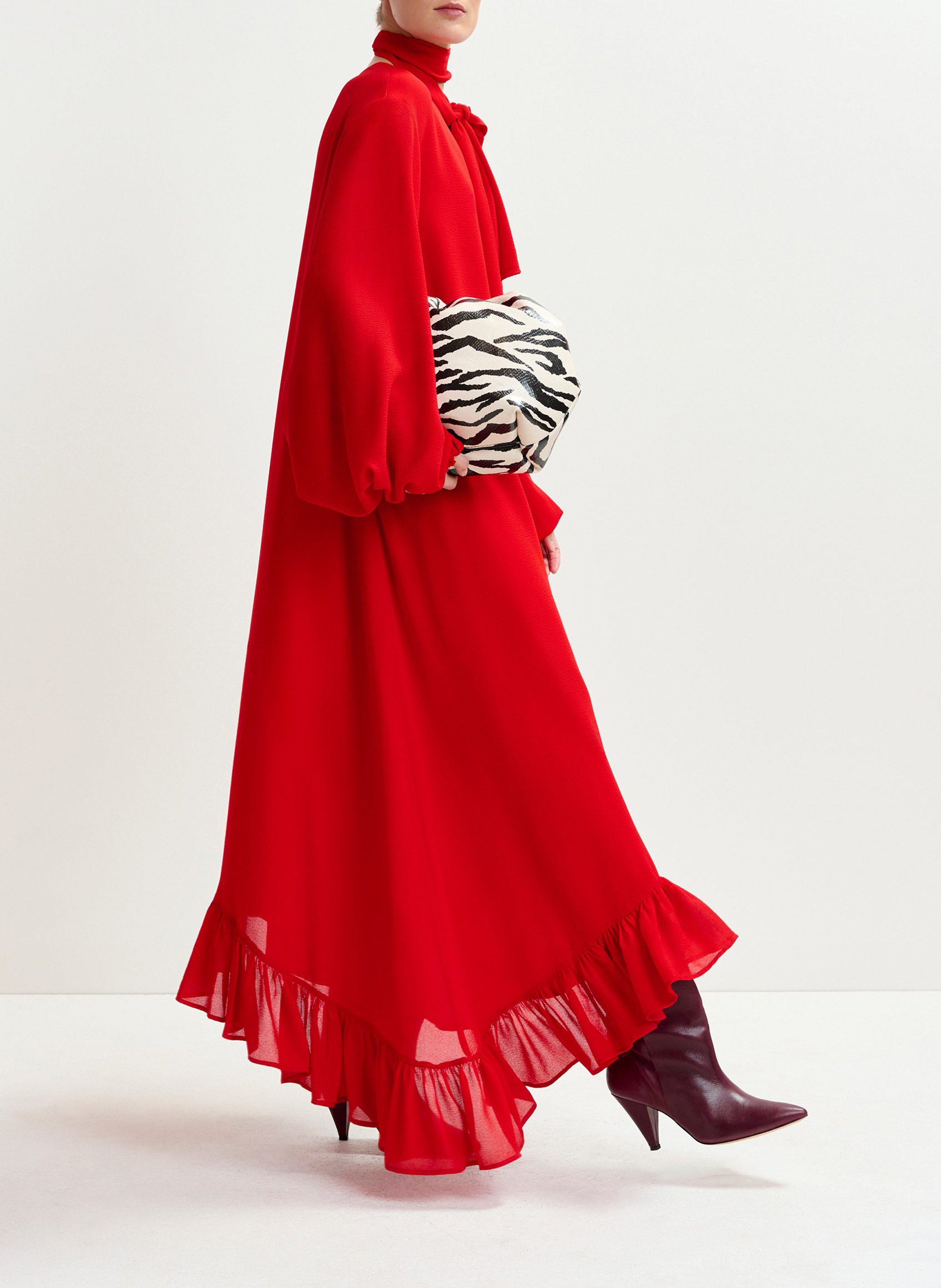 Robe longue en fibres recyclées mélangées ESSENTIEL ANTWERP Rouge