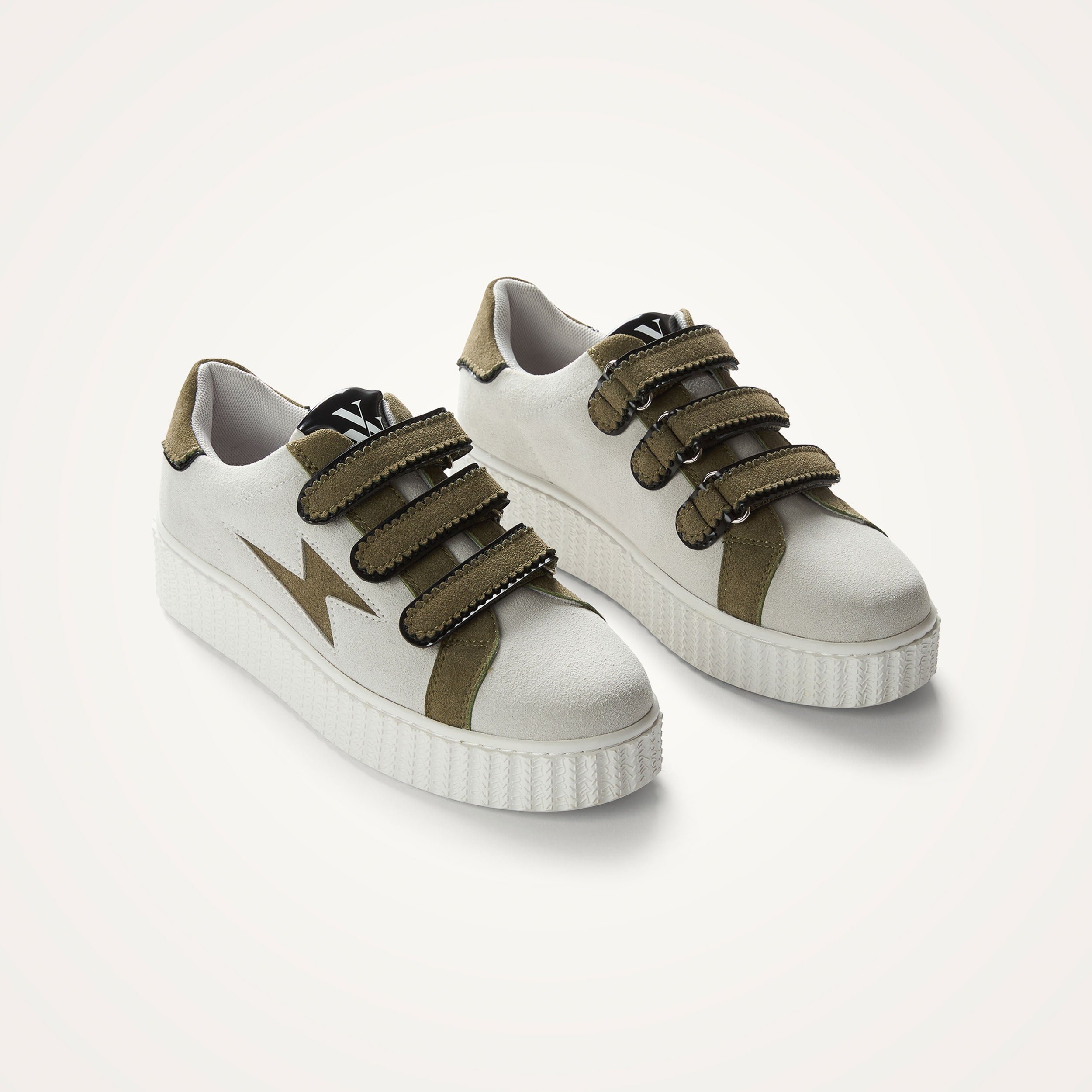 Low sneakers with scalloped Velcro straps VANESSA WU Green