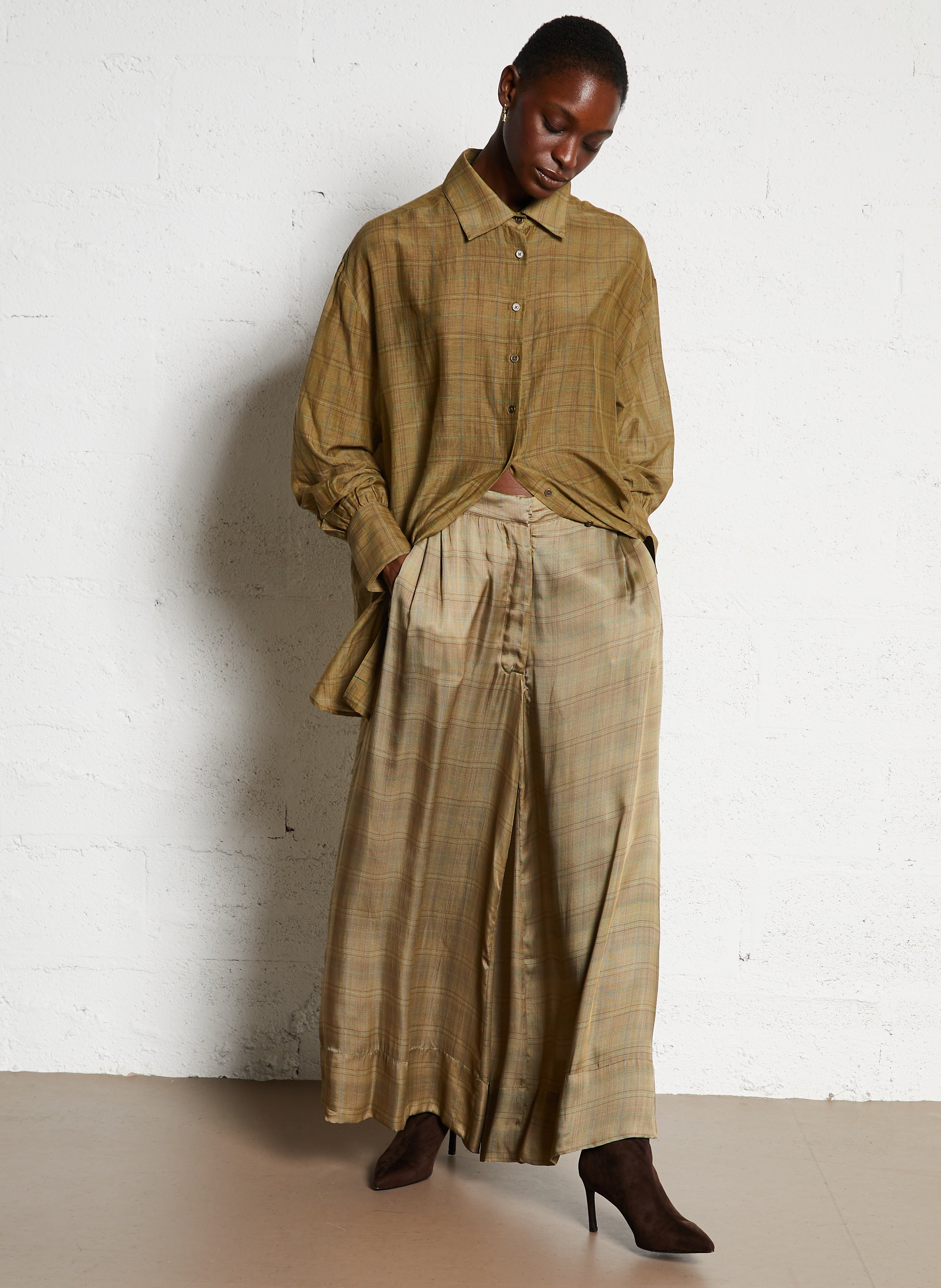 Pantalon large imprimé MES DEMOISELLES Kaki