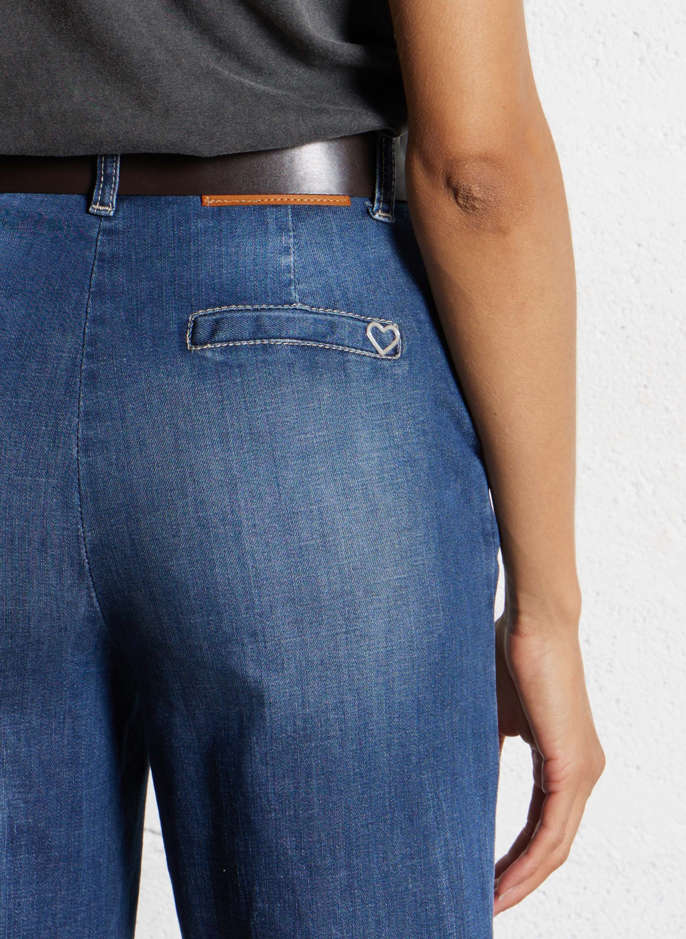 Pantacourt large en jean PLEASE Bleu