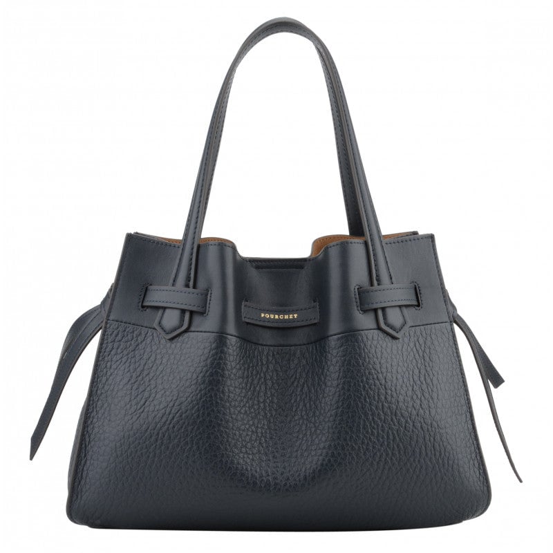 Handbag - cowhide leather POURCHET Blue