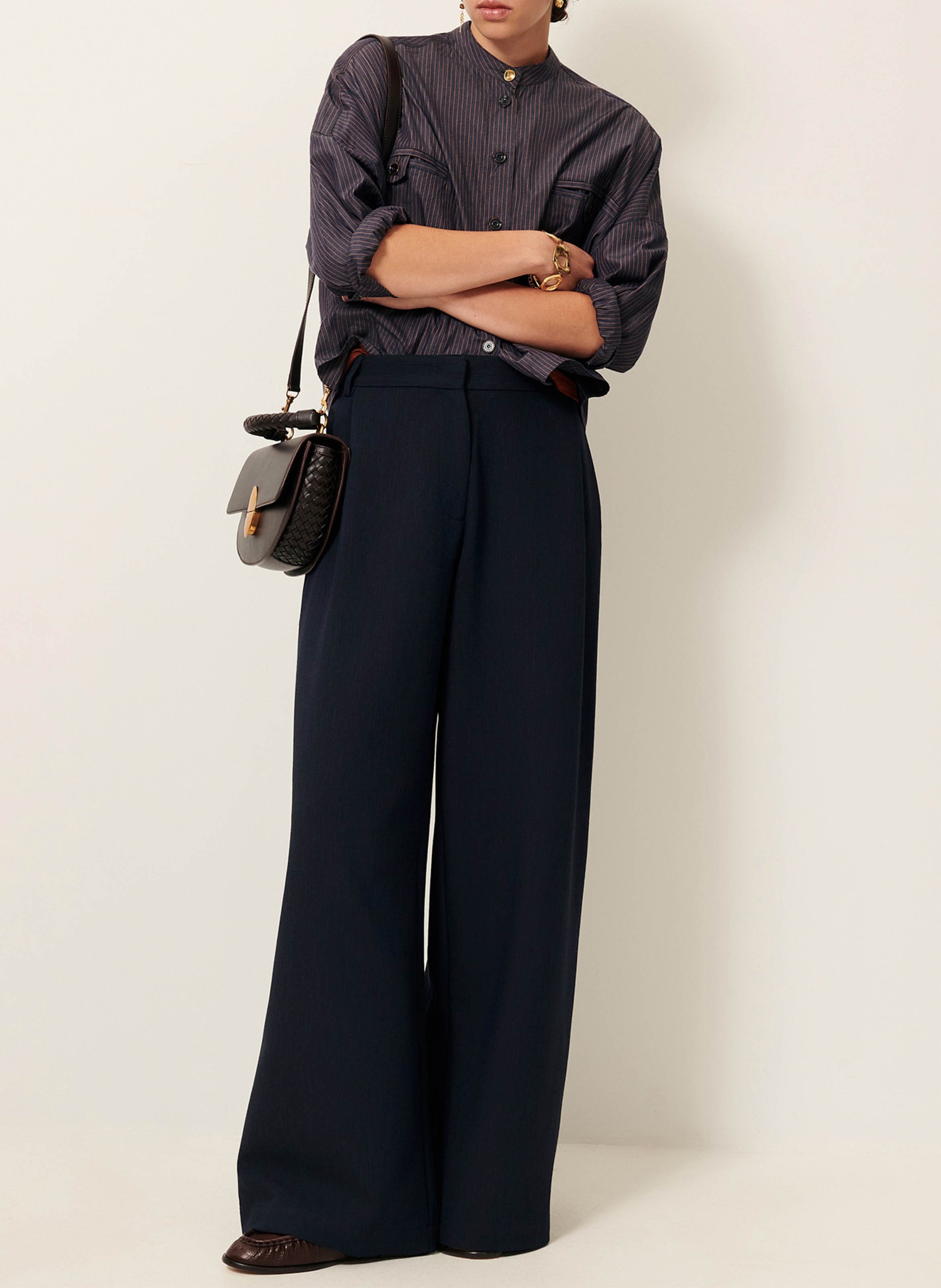 Chemise oversize en coton rayé SESSUN Bleu