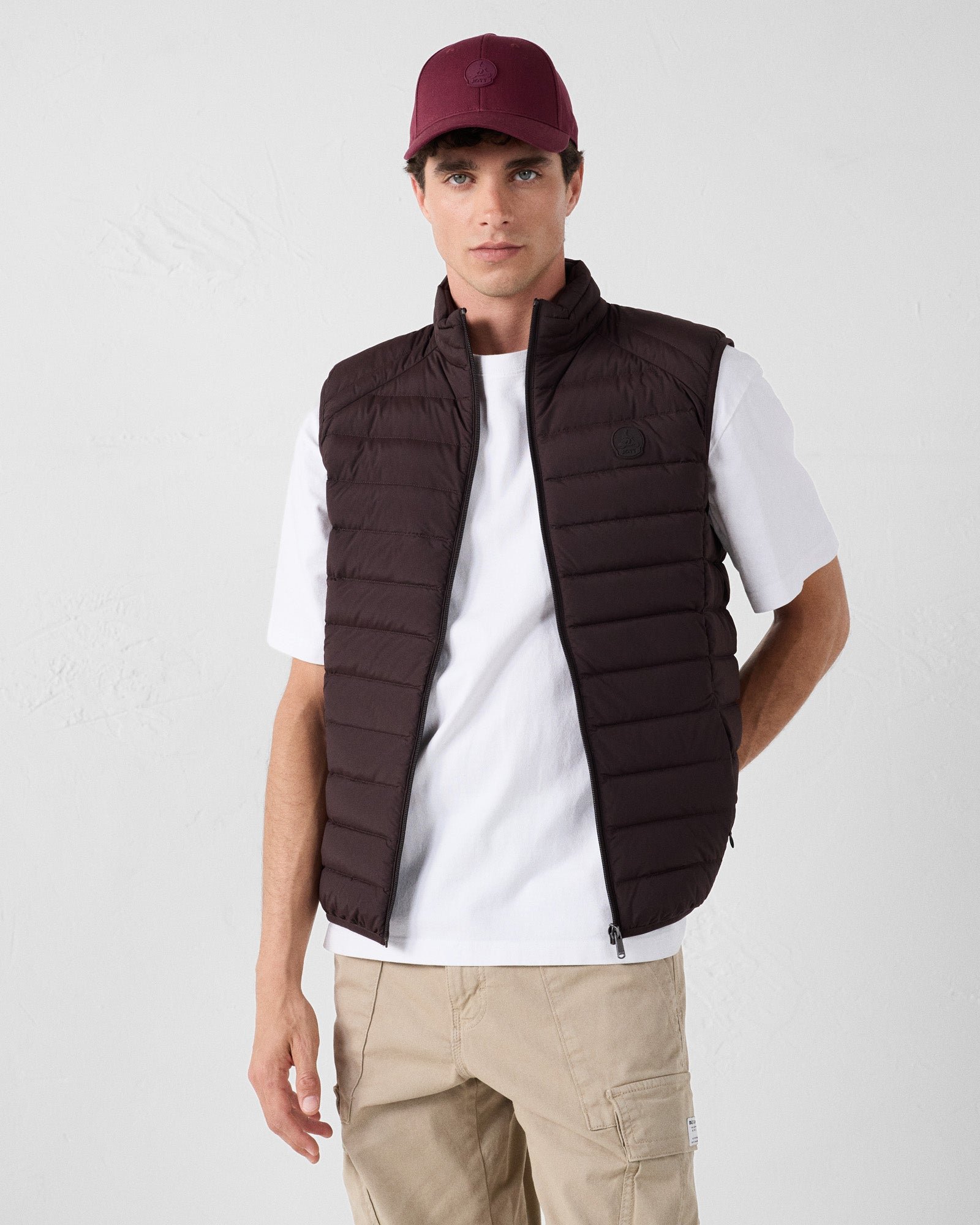 Stretch sleeveless puffer jacket Arafo JOTT Brown