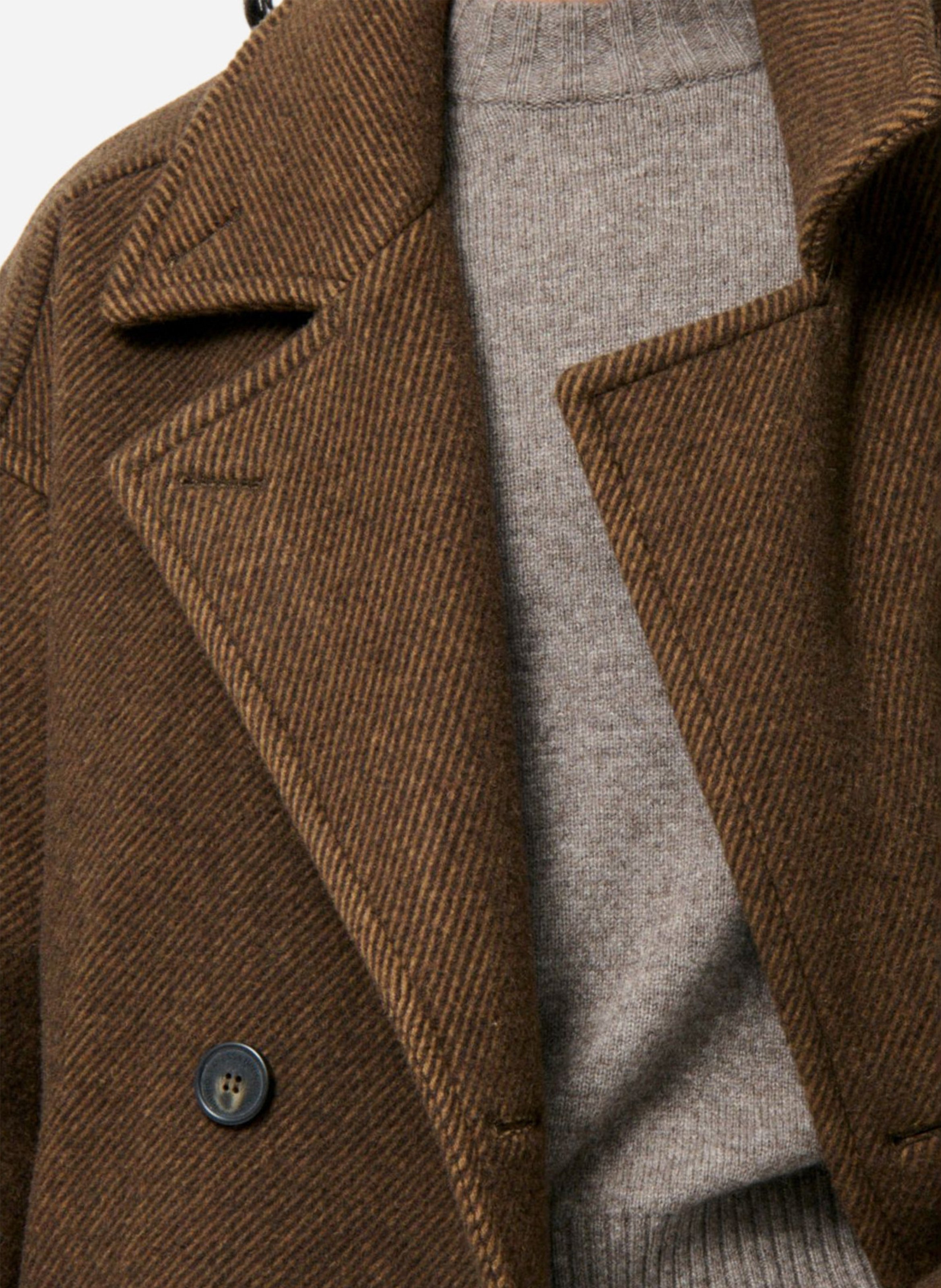 Wijde jas met opstaande kraag - wolblend VANESSA BRUNO Bruin