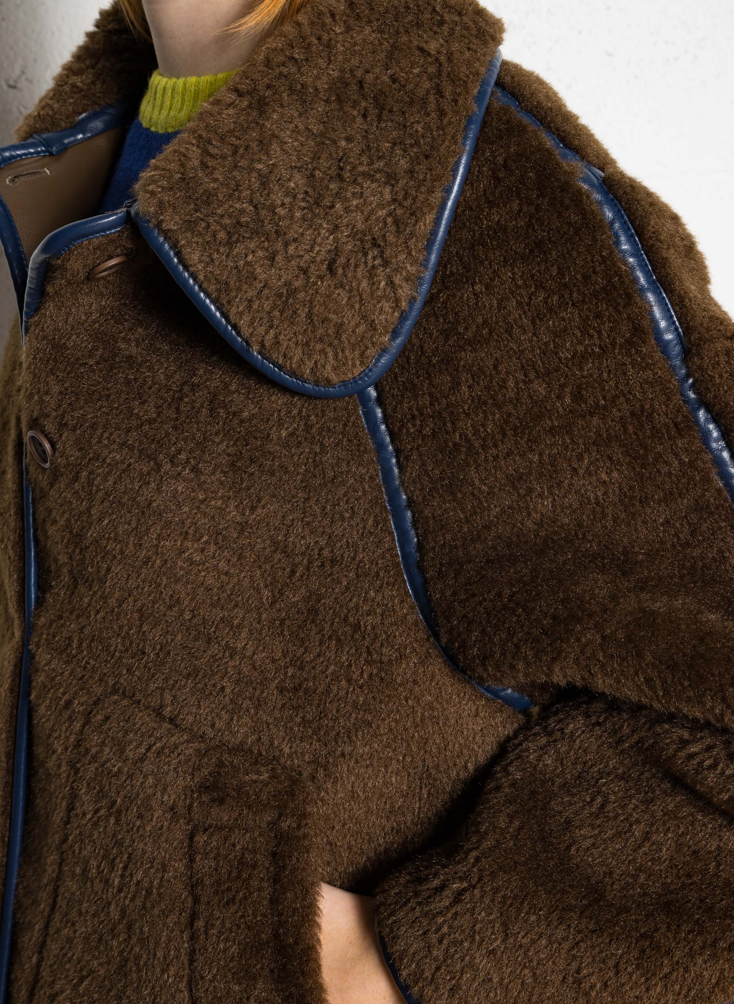 Veste col classique réversible THE TINY BIG SISTER Marron