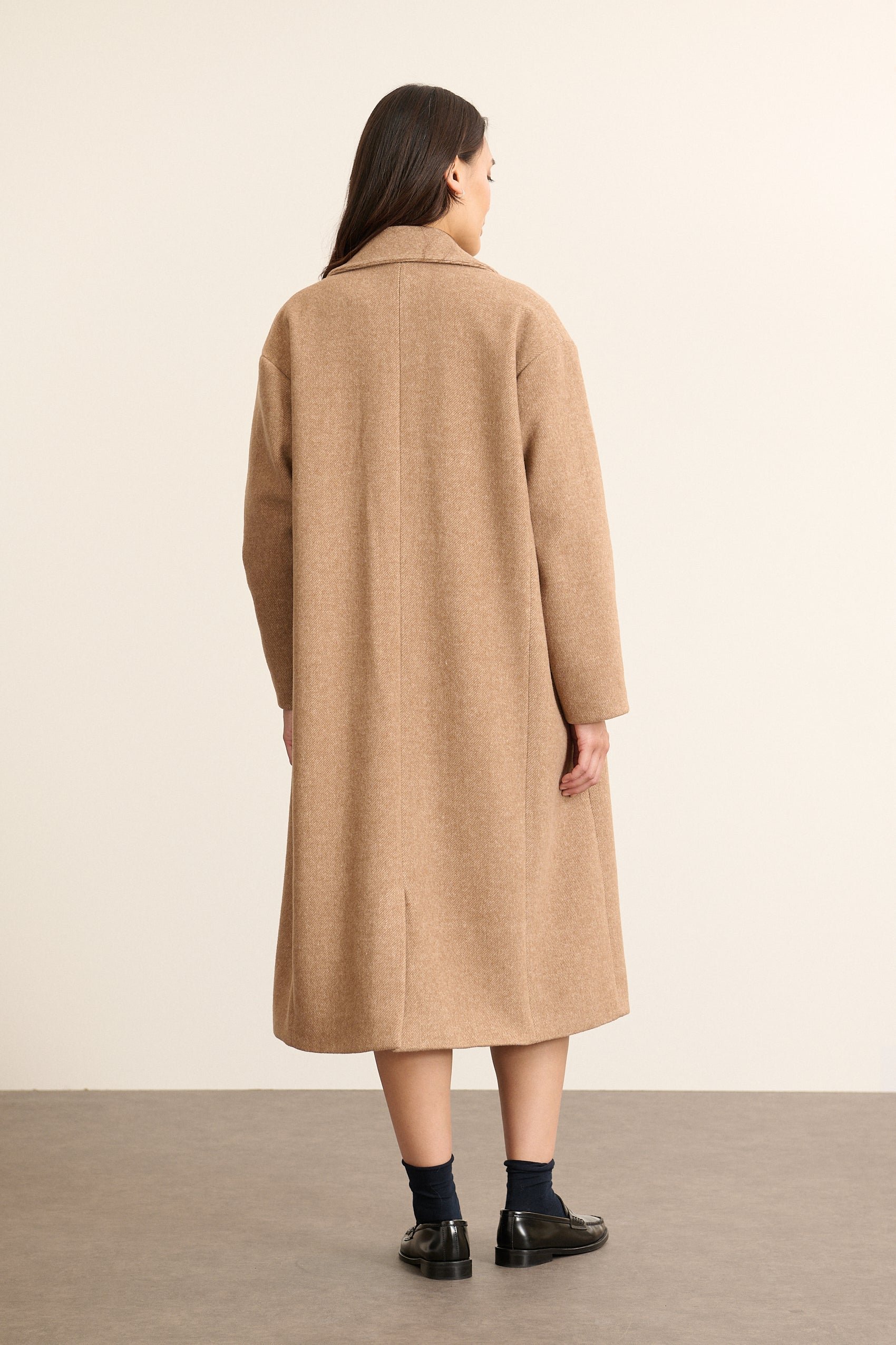 Oversized long wool blend coat GARANCE PARIS Beige