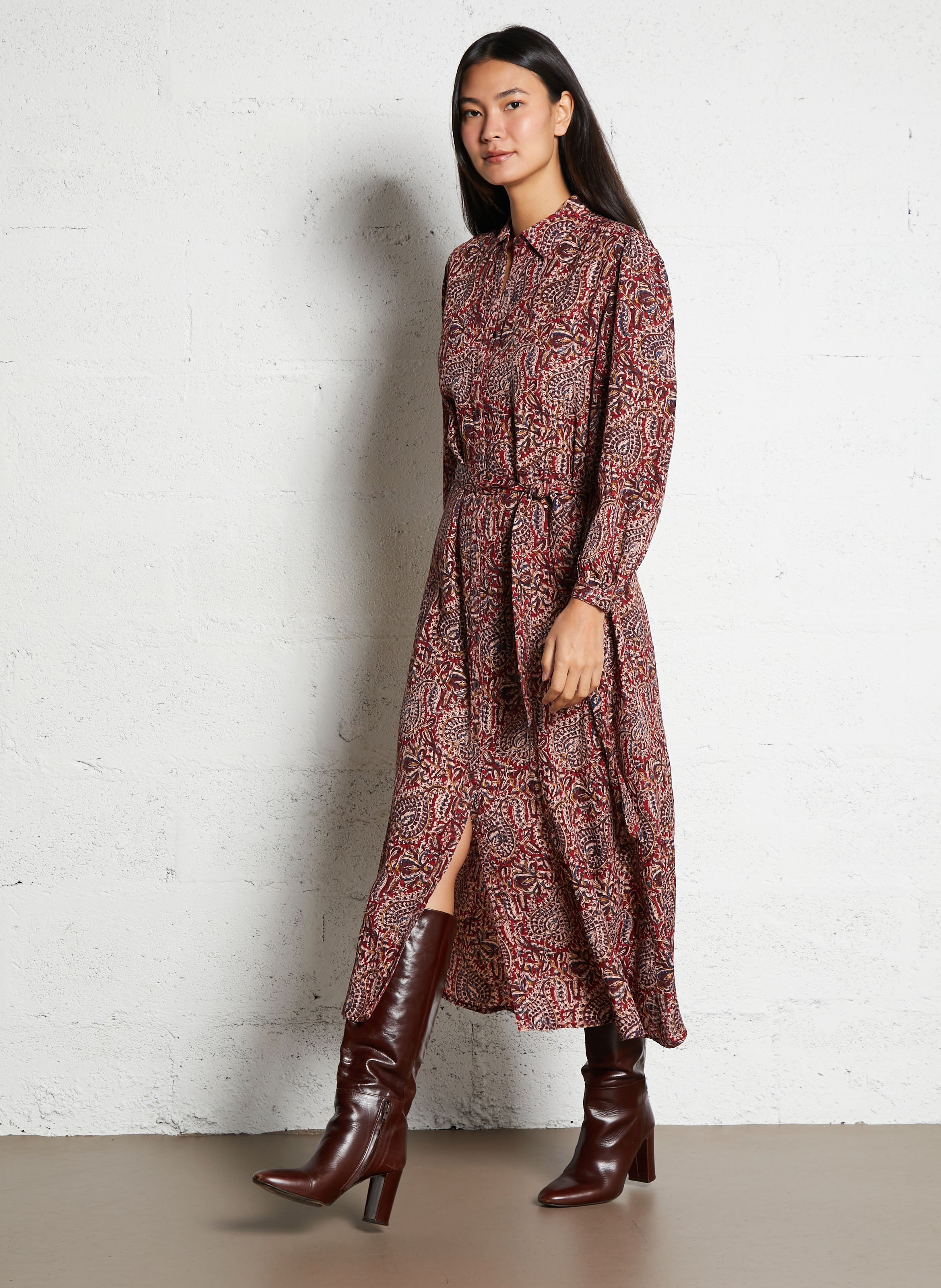 Chemise col classique imprimée  MAISON HOTEL Rouge