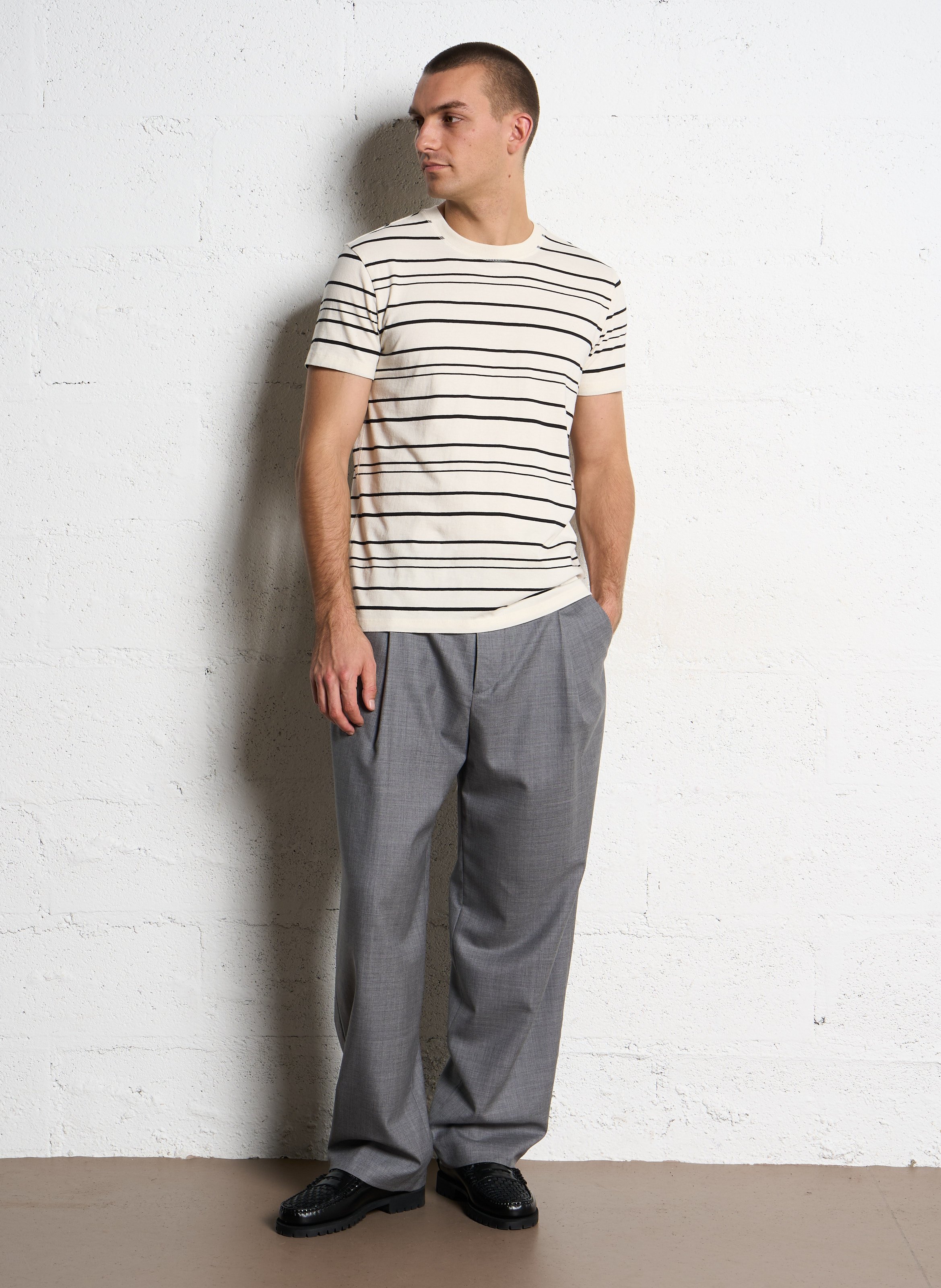 Bandol straight woollen trousers IKKS Grey