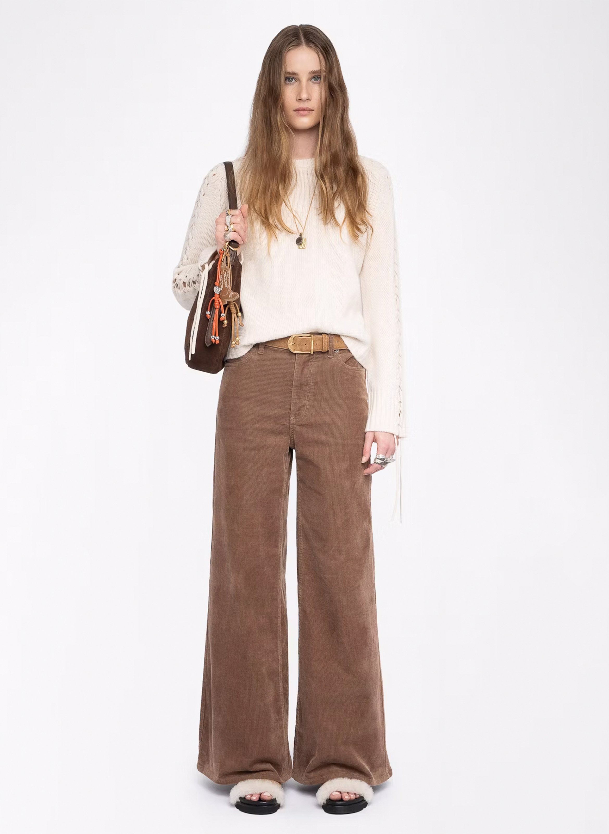 Pull col rond en laine et cachemire  ZADIG&VOLTAIRE Blanc