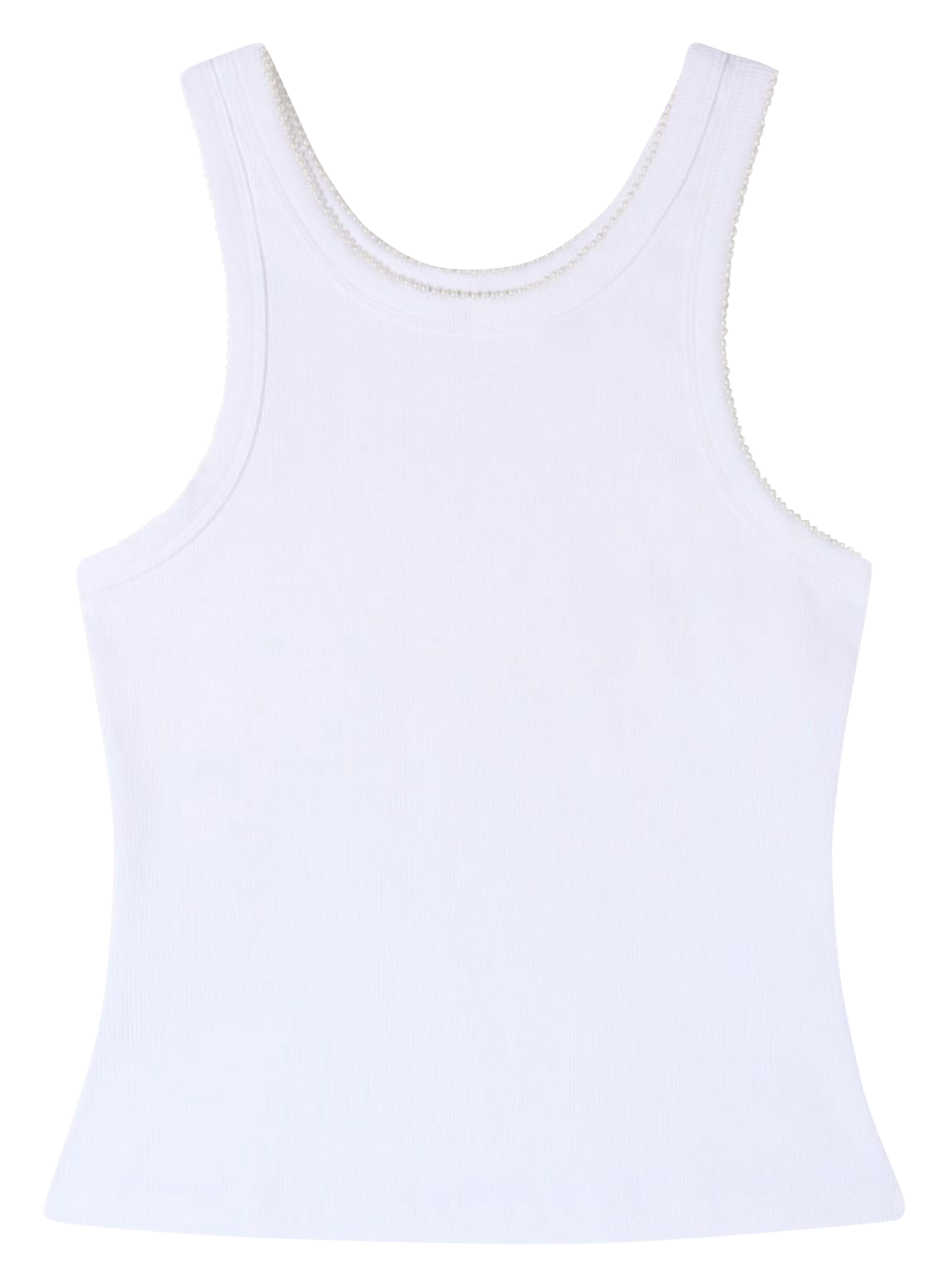 Round neck tank top in blended cotton SANDRO White