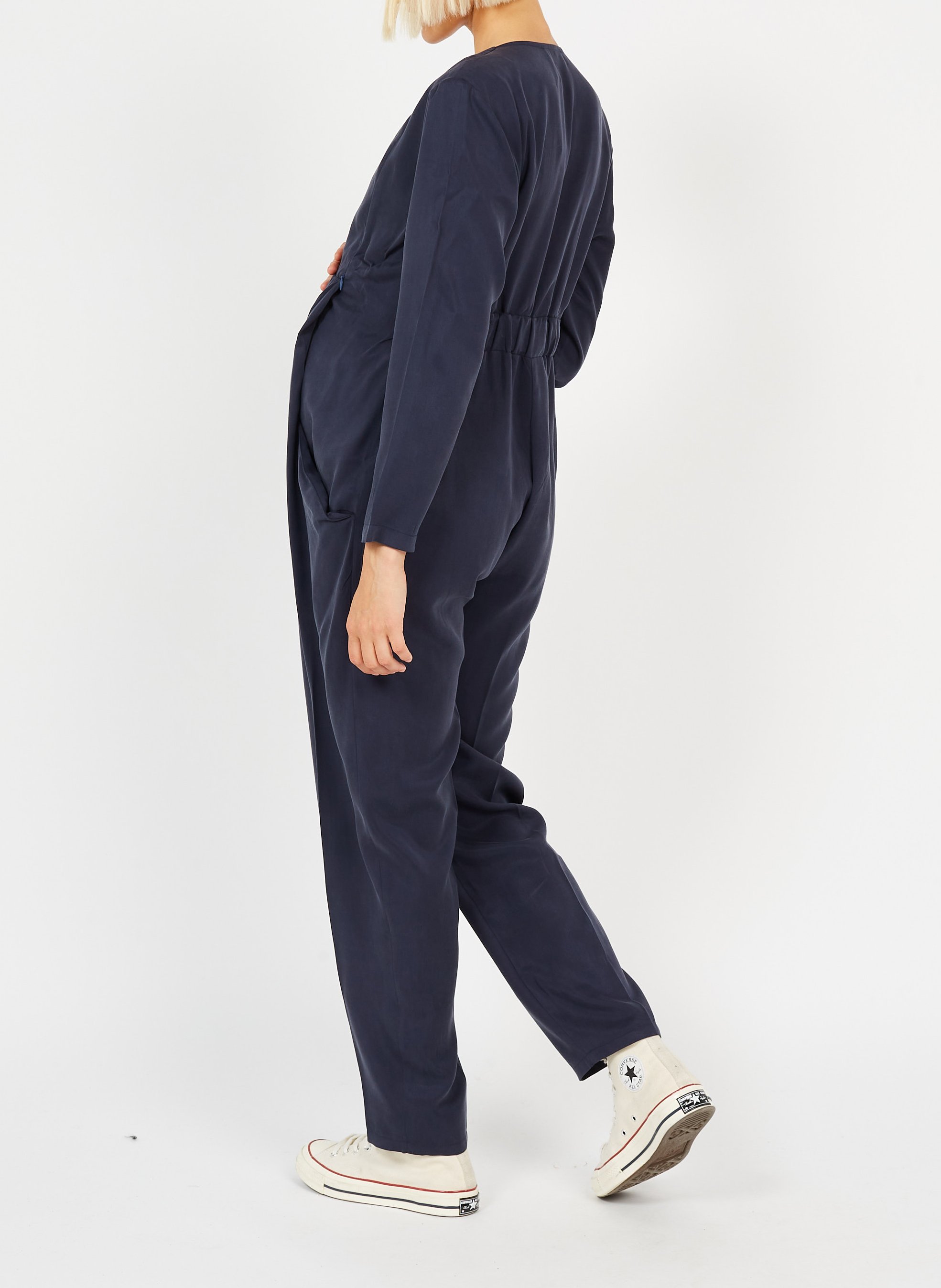 Long-sleeved maternity jumpsuit POLINA Blue