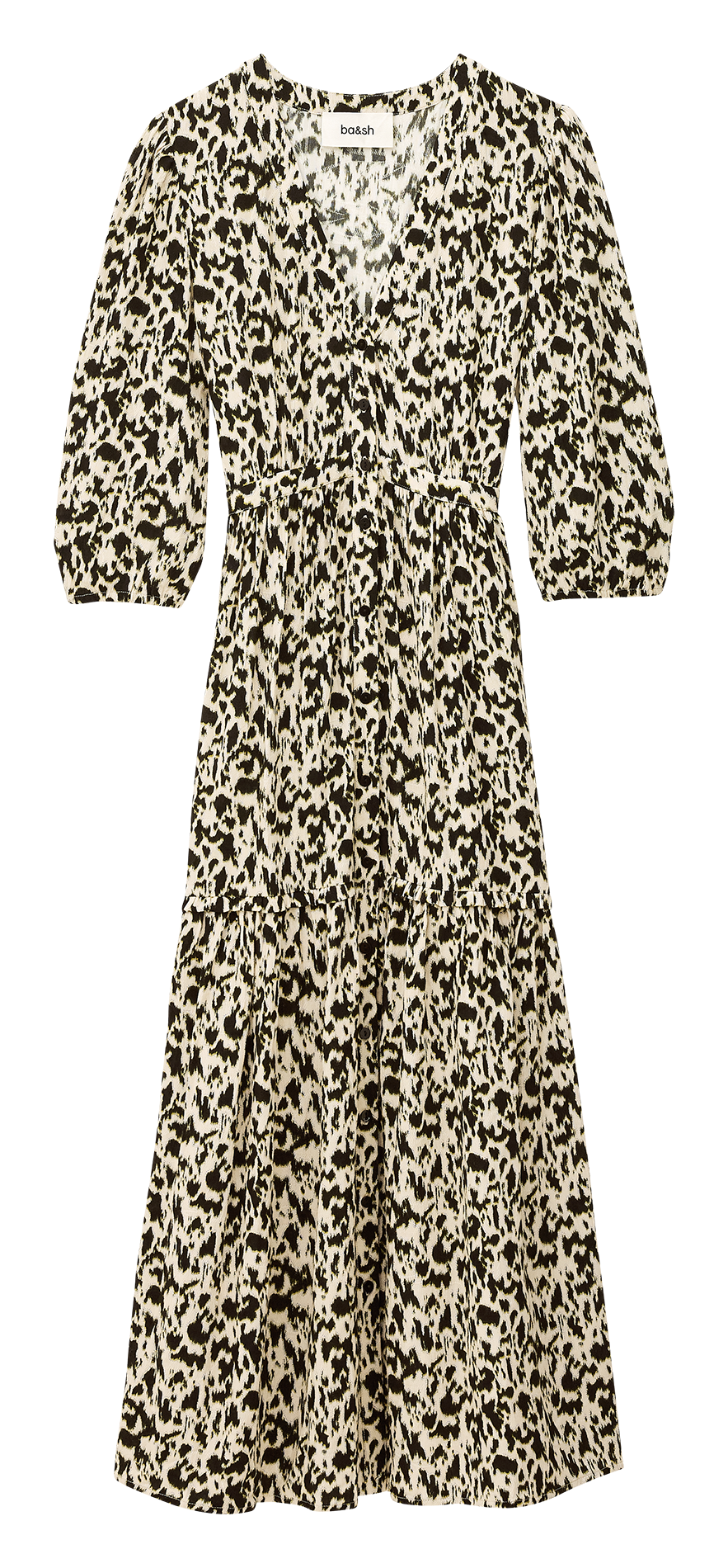 Robe midi col V BA&SH Beige