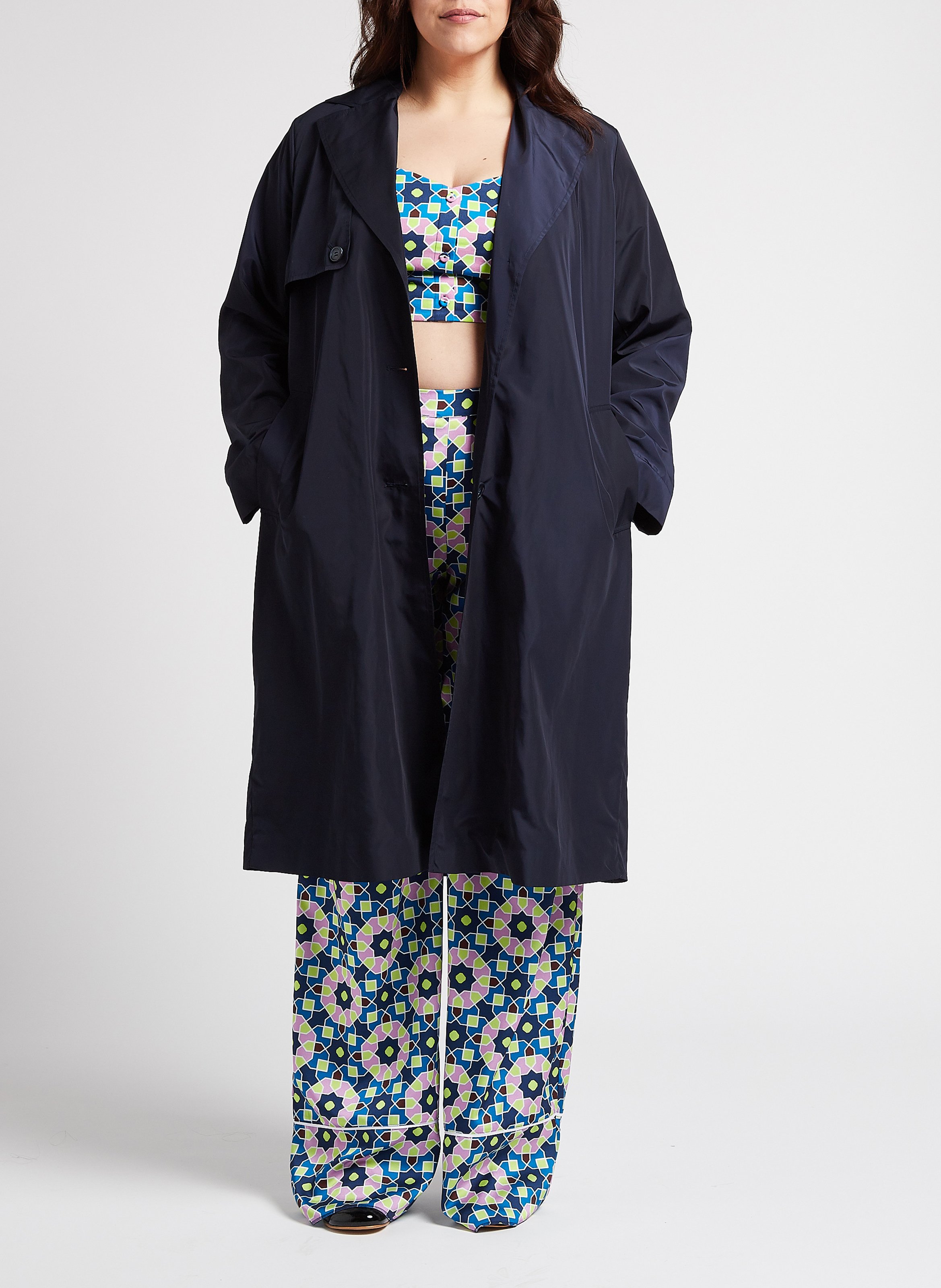 Regenjacke mit Reverskragen PERSONA by Marina Rinaldi Schwarz