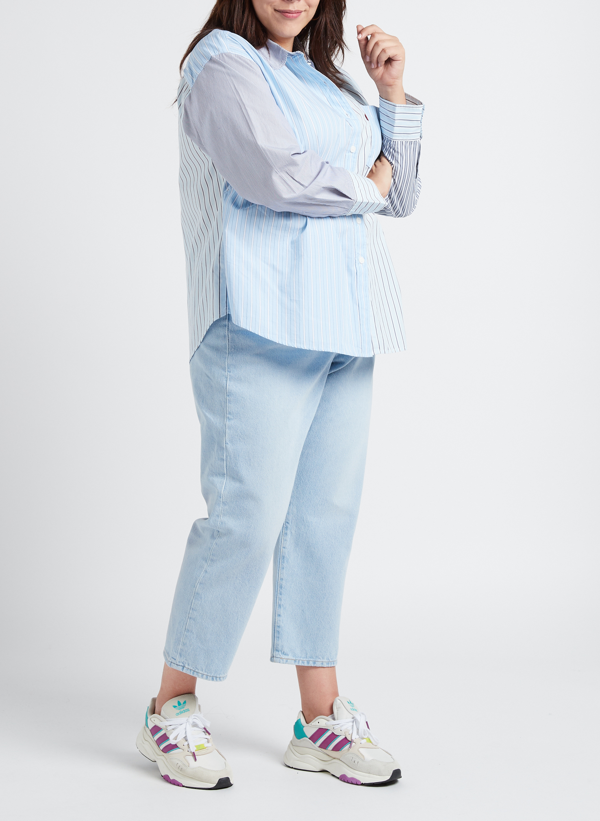 Katoenen blouse met klassieke kraag en patchworkpatroon LEVI'S Blauw